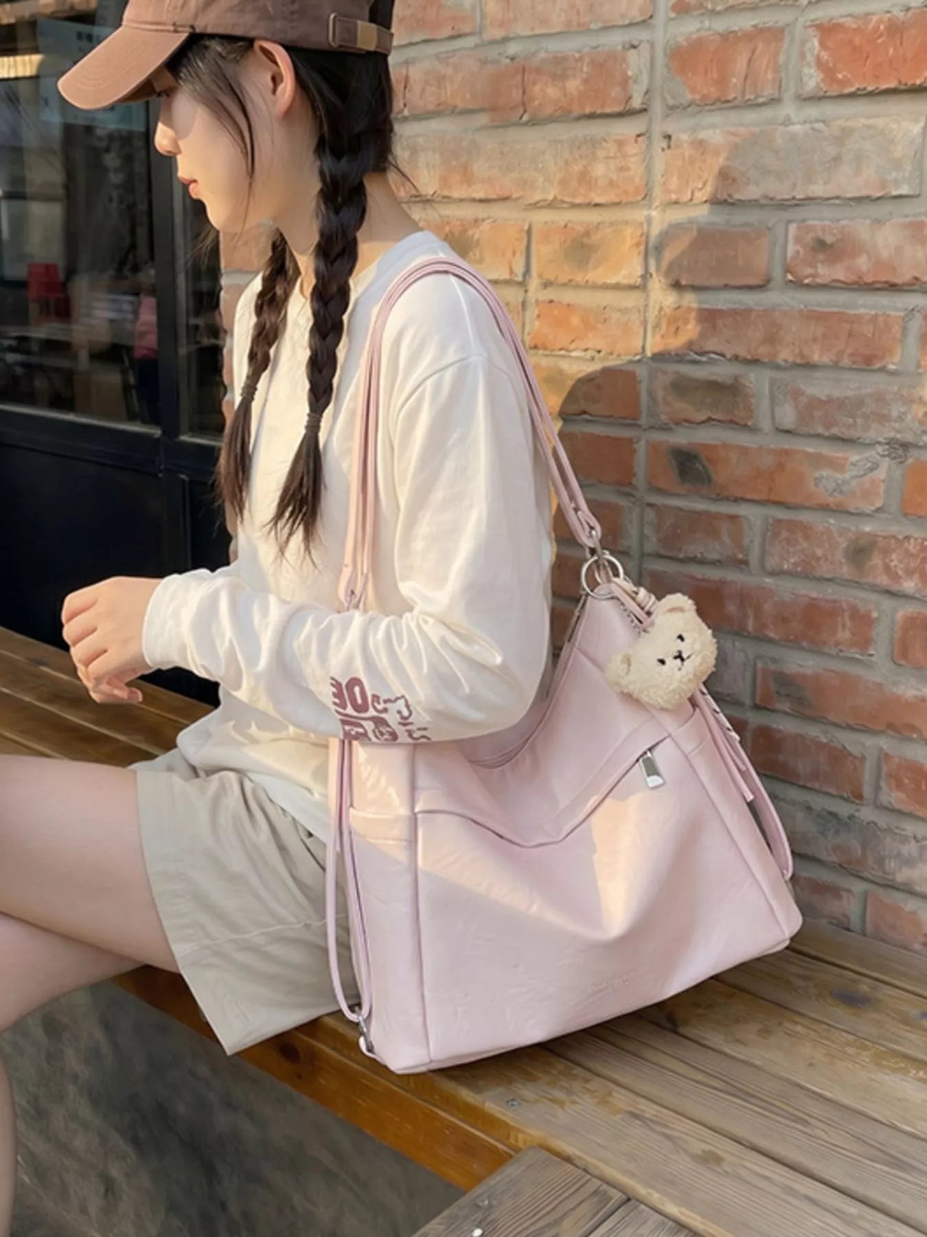 Adjustable Strap Leather Shoulder Bag