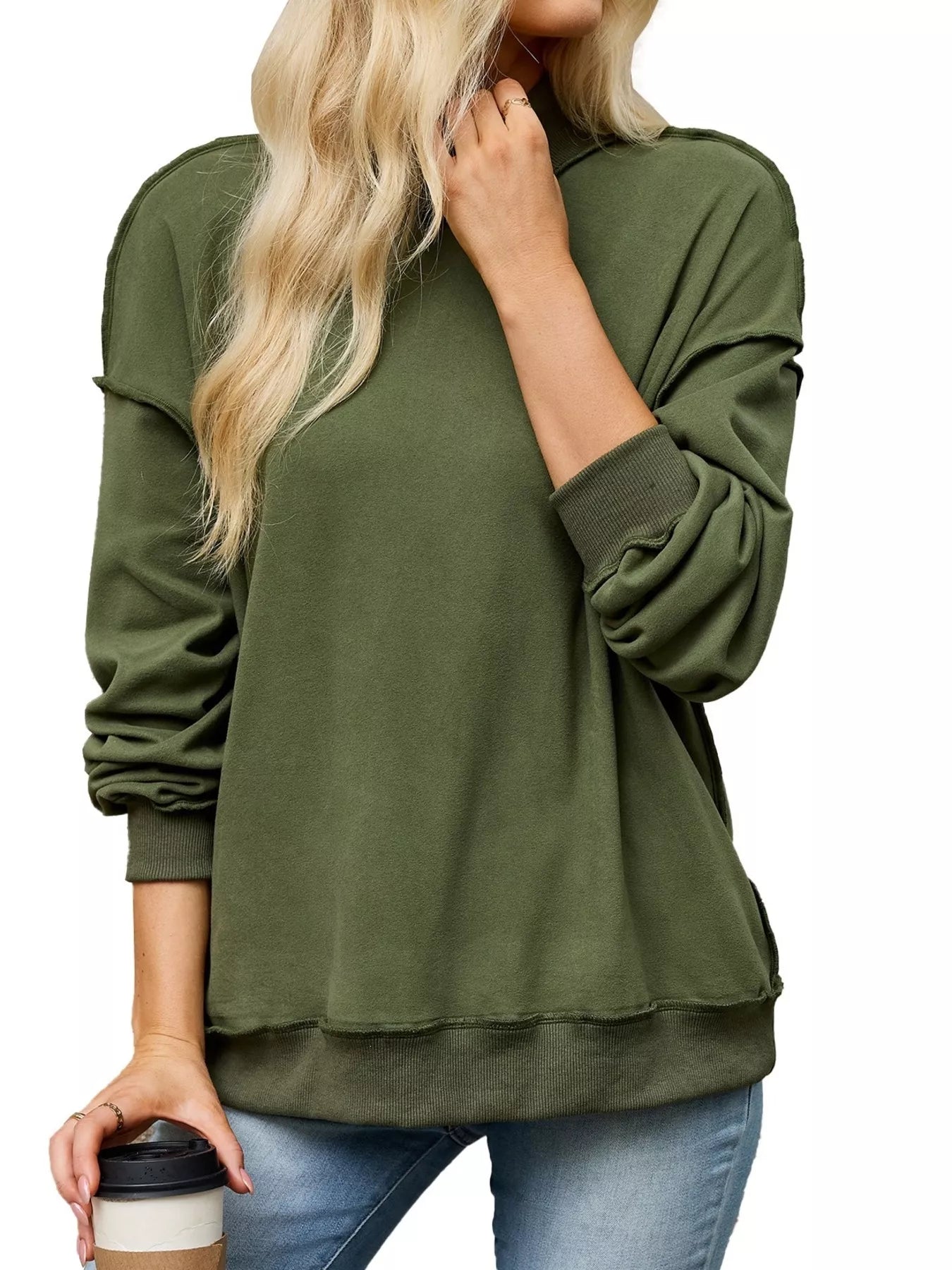 Loose Fit Crew Neck Sweatshirt