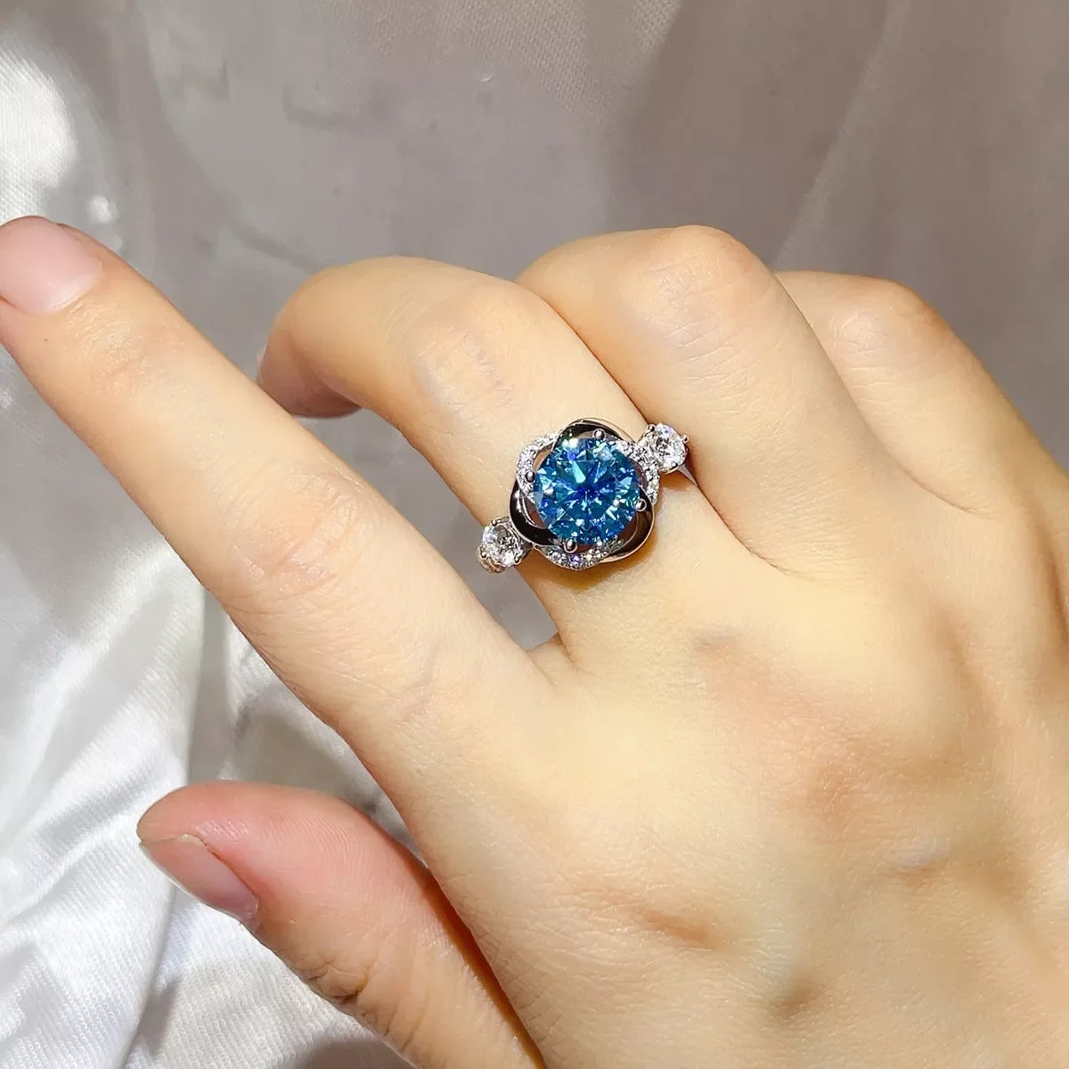 3 Carat 925 Sterling Silver Moissanite Ring