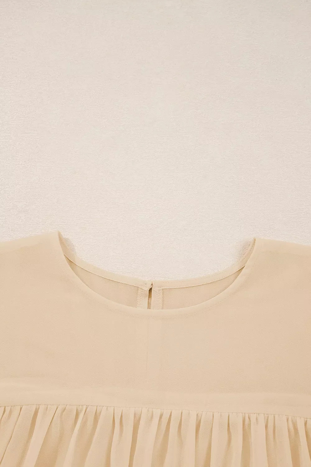 Round Neck Ruffle Sleeve Blouse