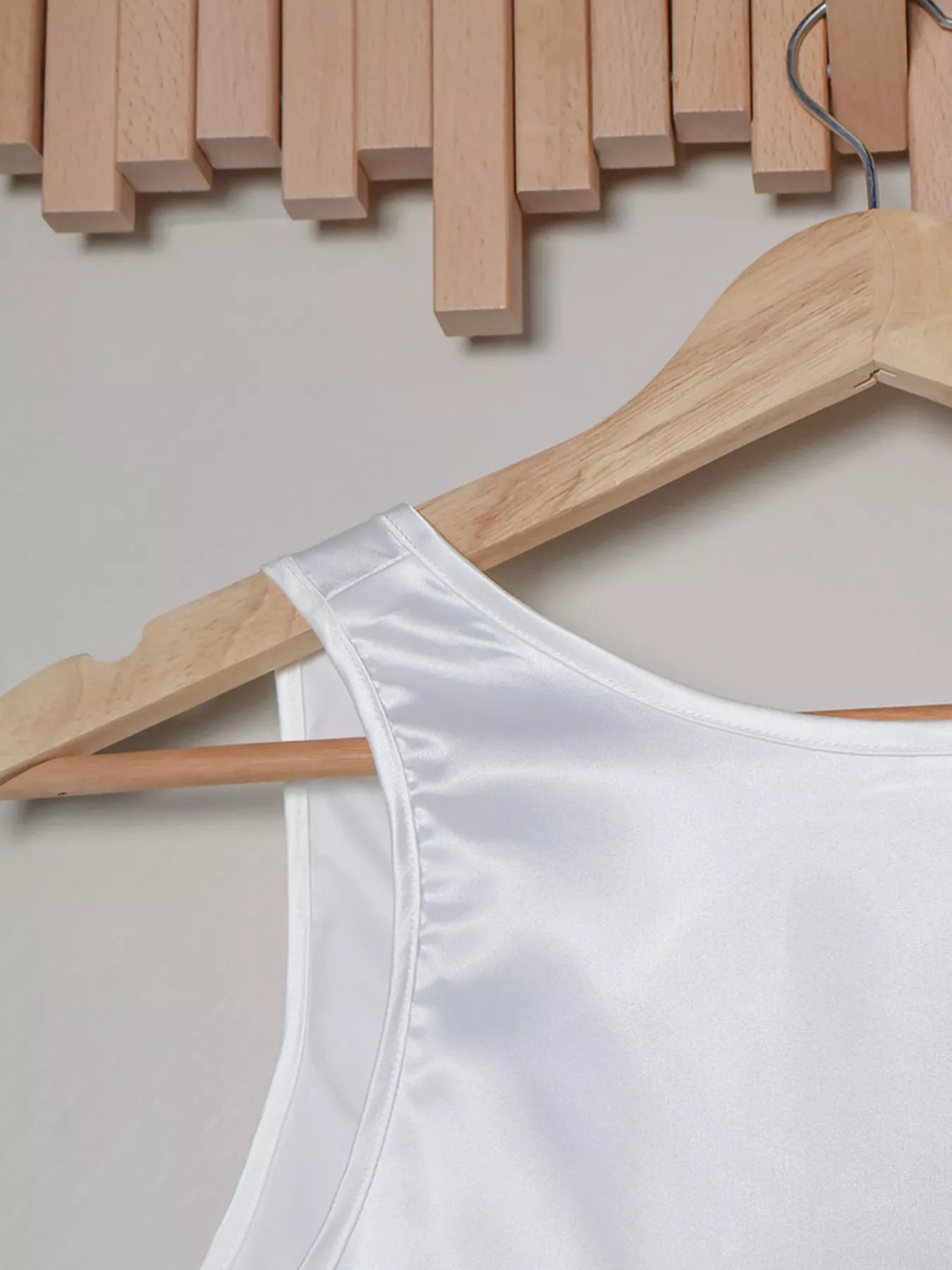 Satin Deep V-Neck Tank