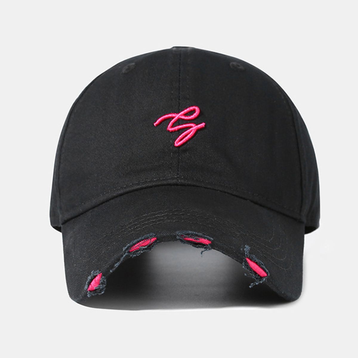 Distressed Embroidered Baseball Cap