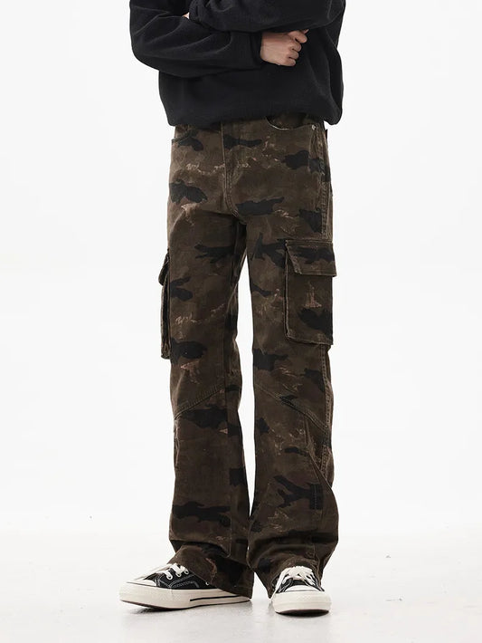 Men's Camo Print Relaxed Fit Cargo Jeans