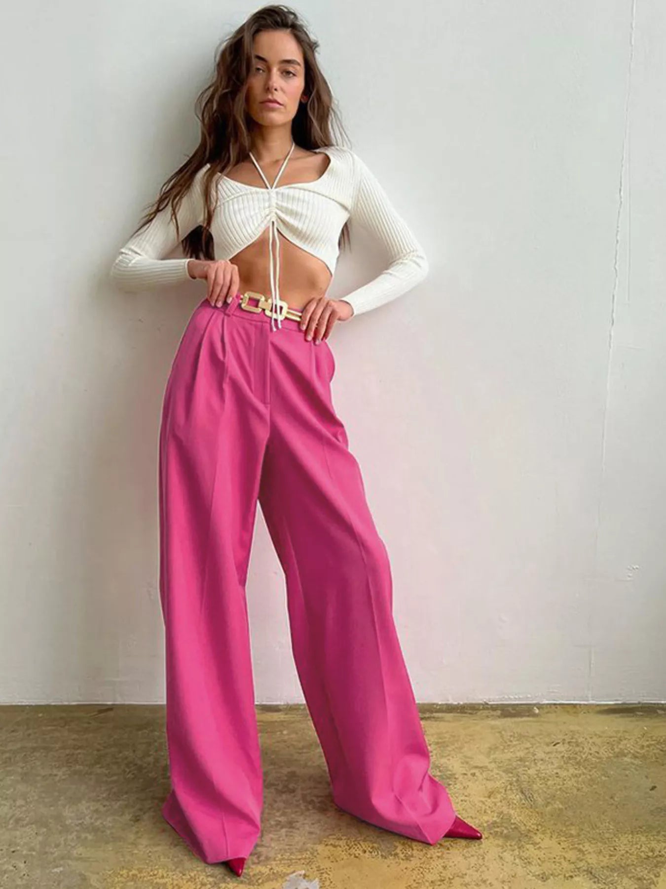 Wide Leg Pleated Pants
