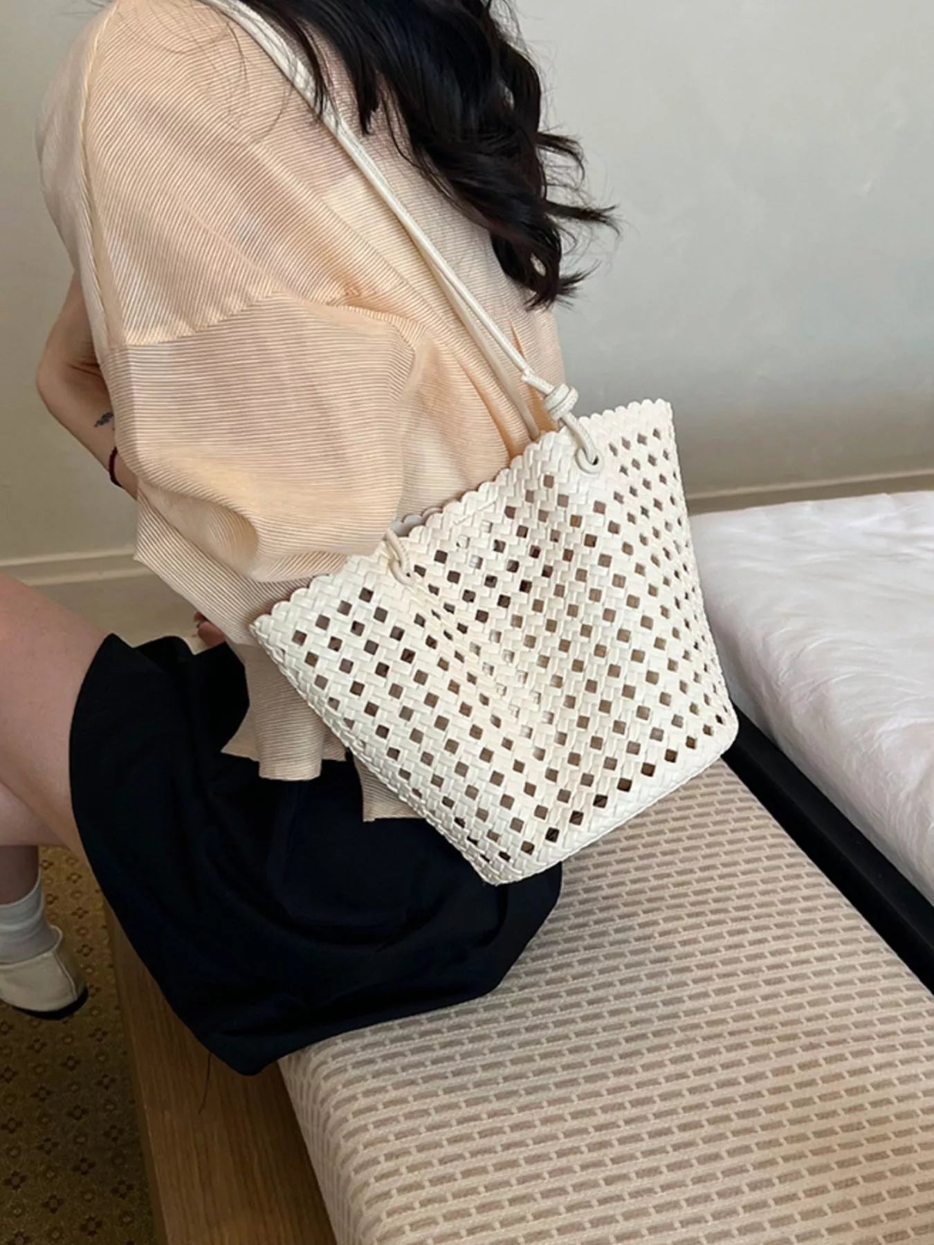 Woven Leather Shoulder Bag