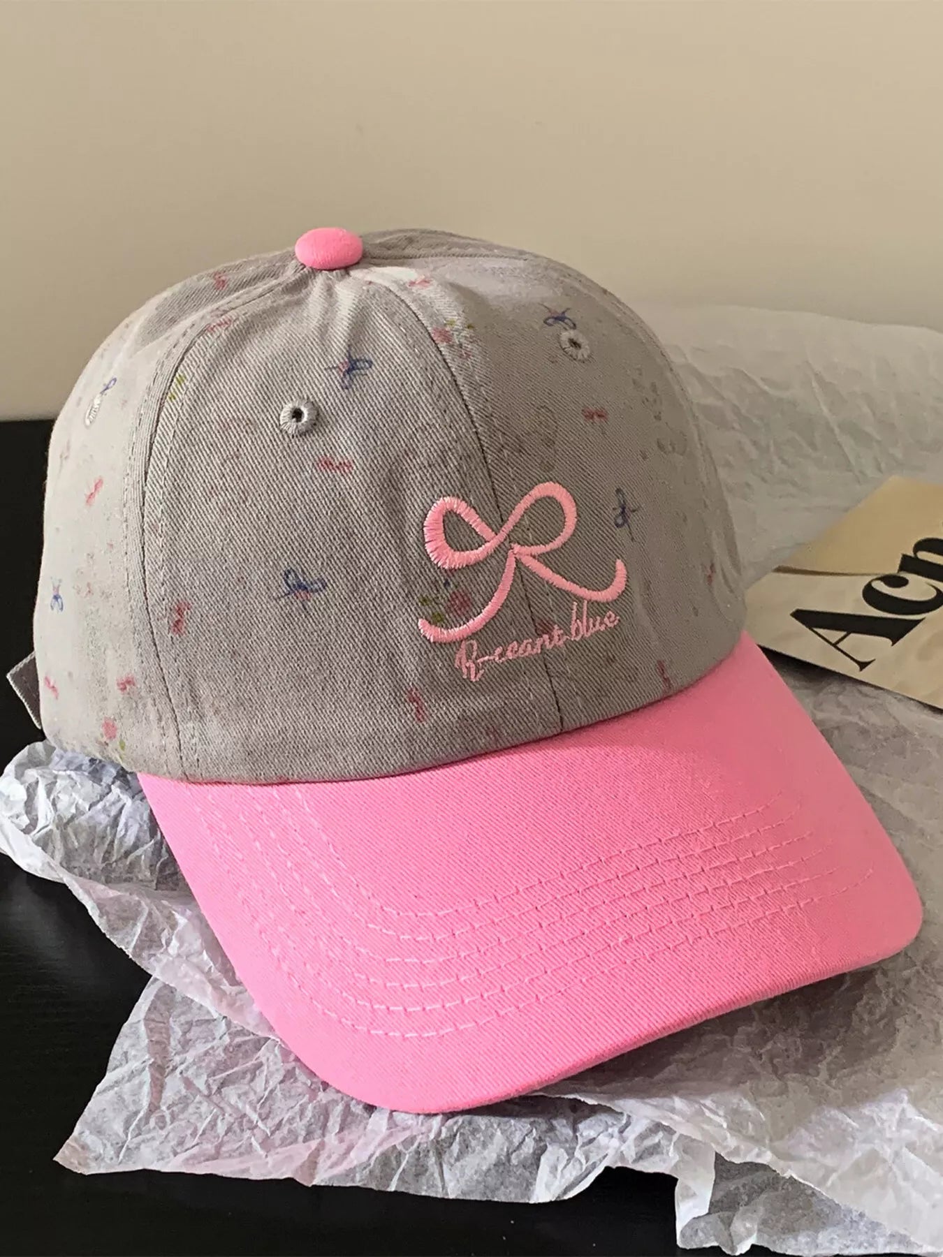 Bow Embroidered Baseball Cap