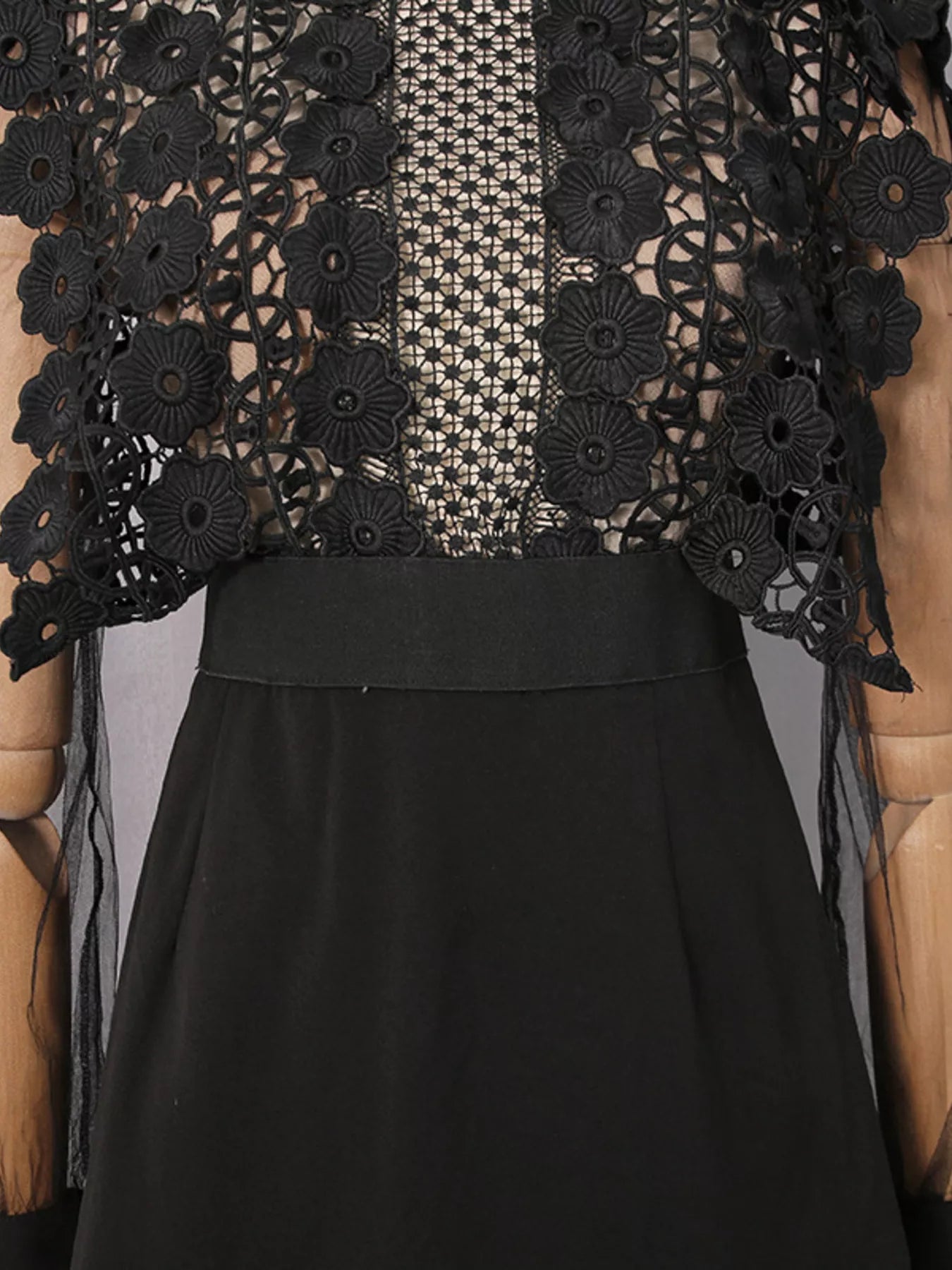Lace Sheer Sleeve Mini Dress
