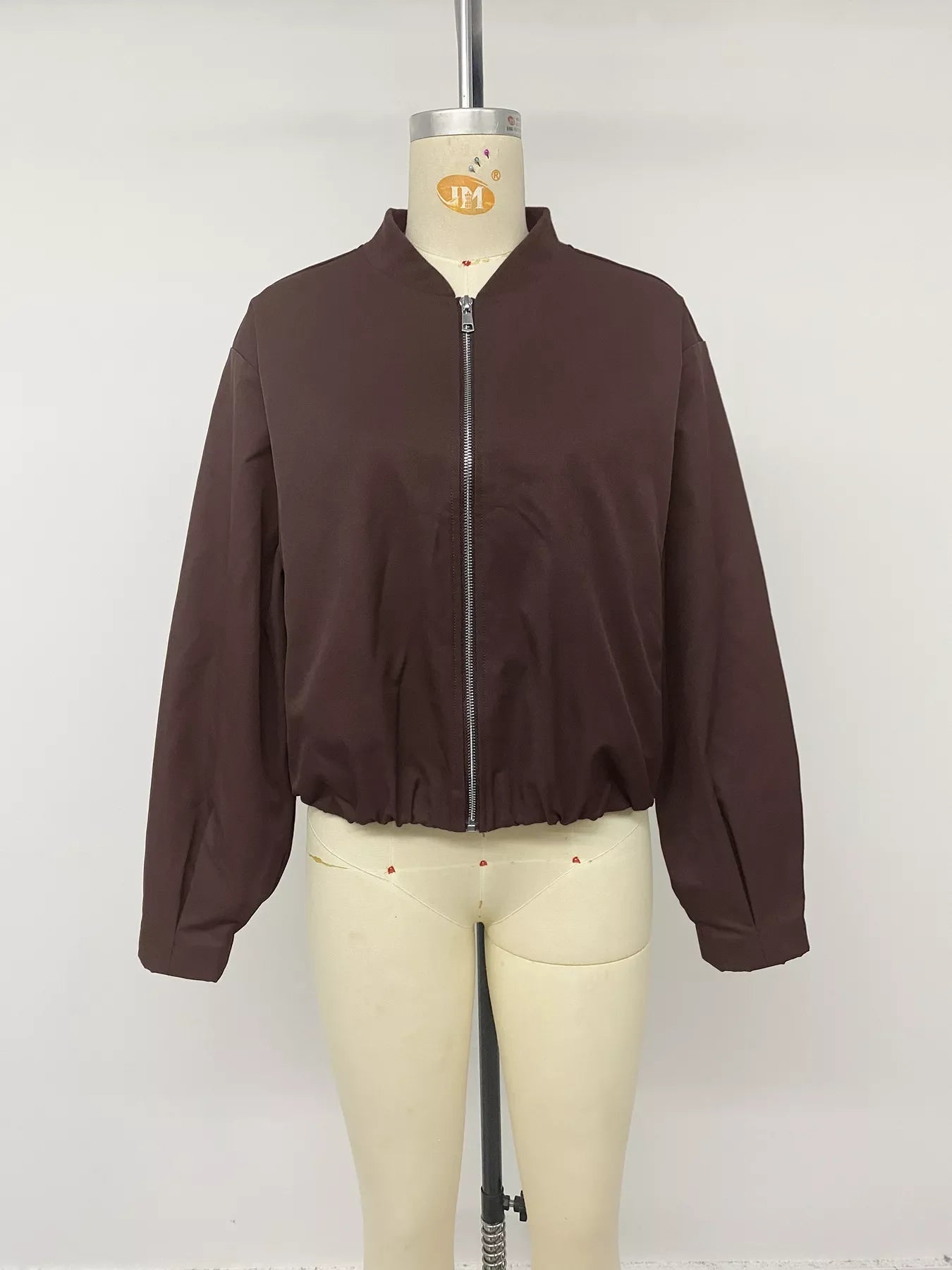 Zip Up Dropped Shoulder Jacket