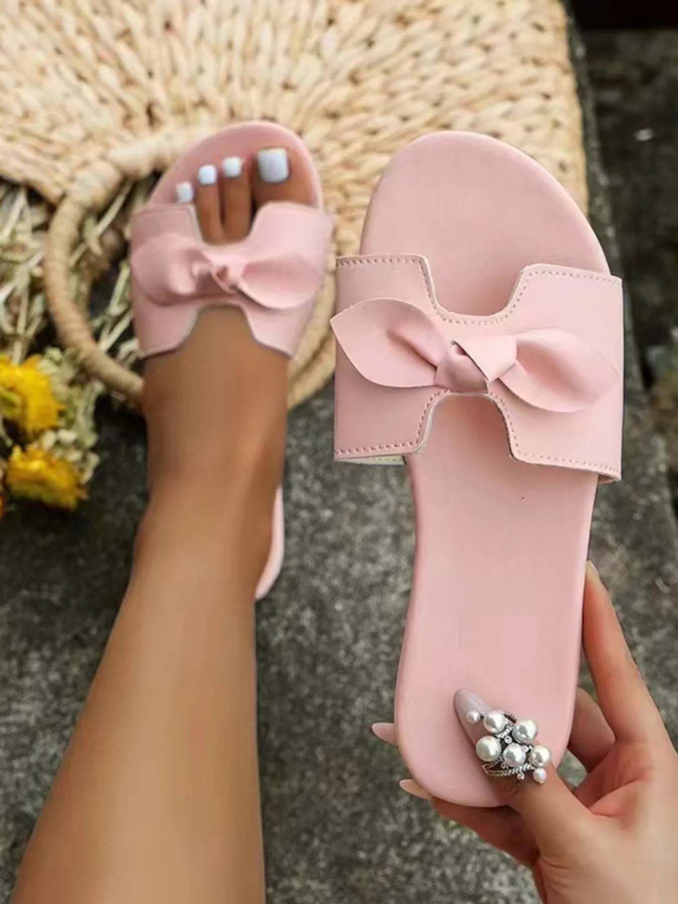Bow Detail Flat Sandals