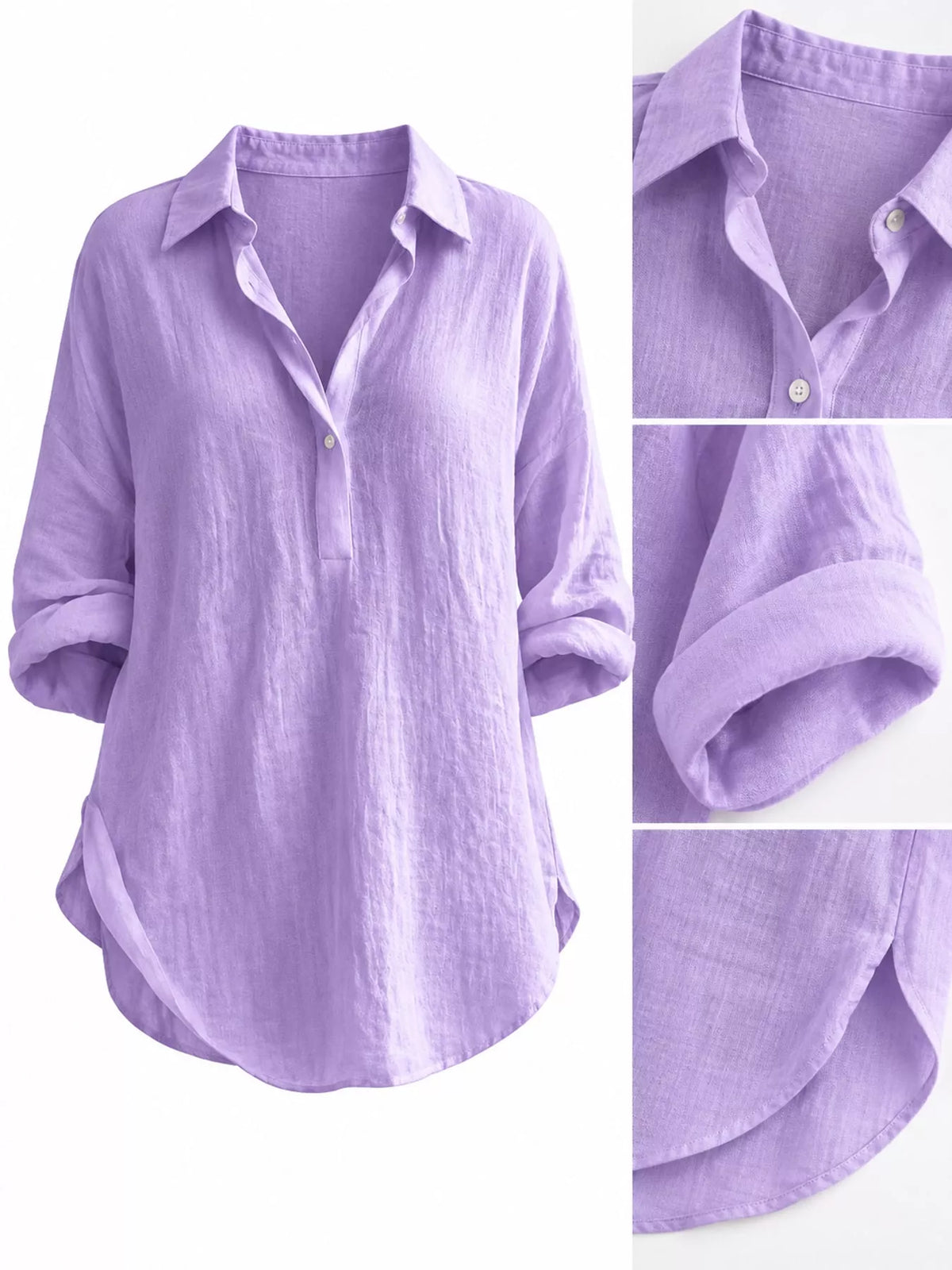 Collared Neck Long Sleeve Blouse