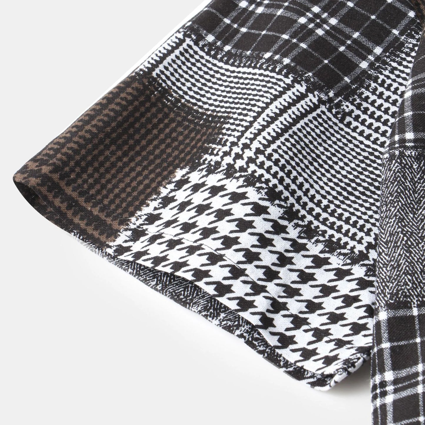 Men's Plus Size Plaid Short Sleeve Button-Up Shirt