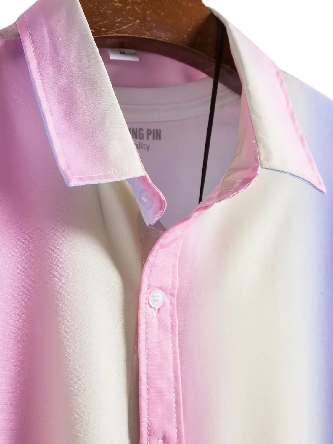 Men's Plus Size Gradient Short Sleeve Button-Down Shirt
