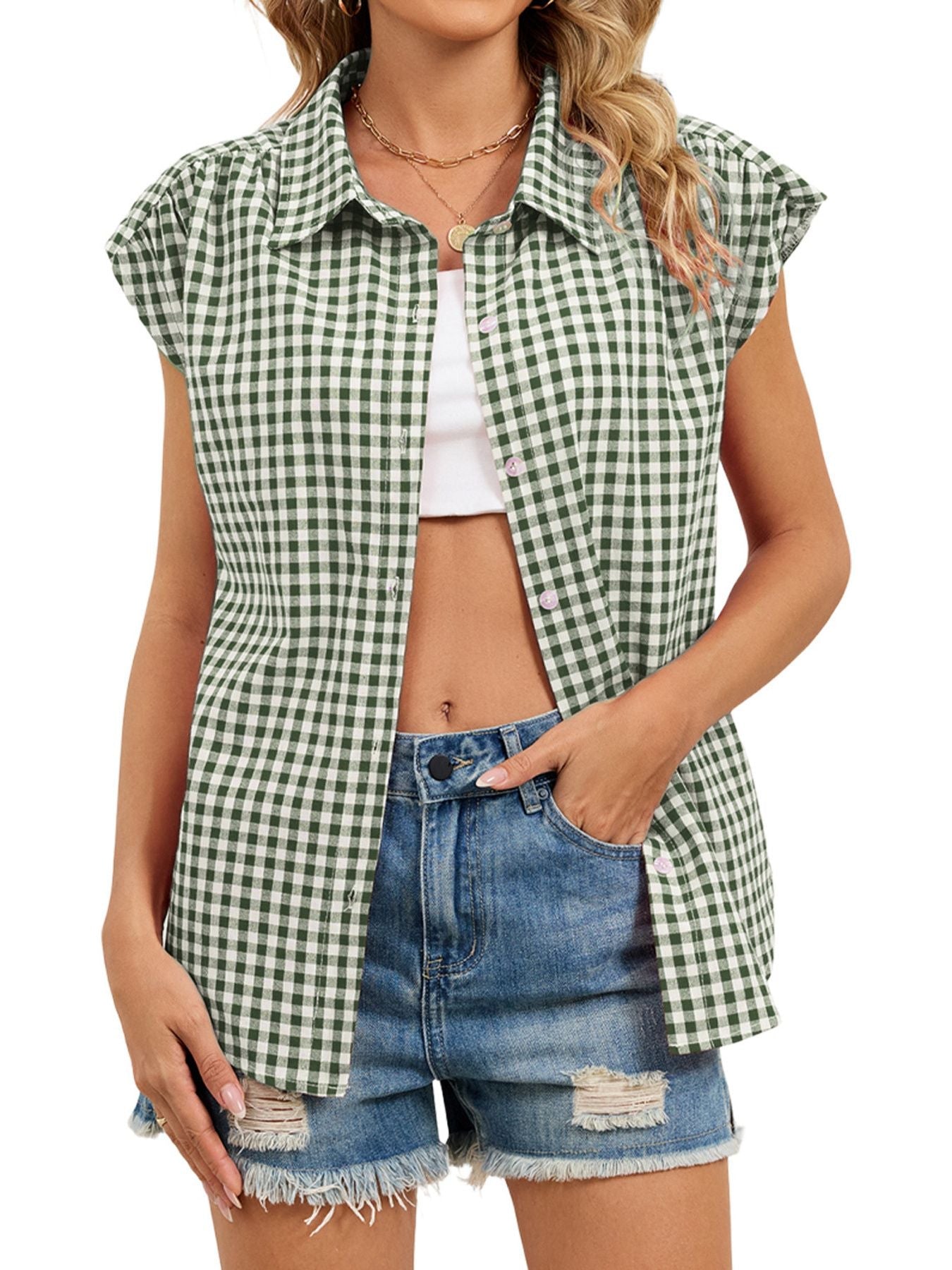 Gingham Button-Down Shirt