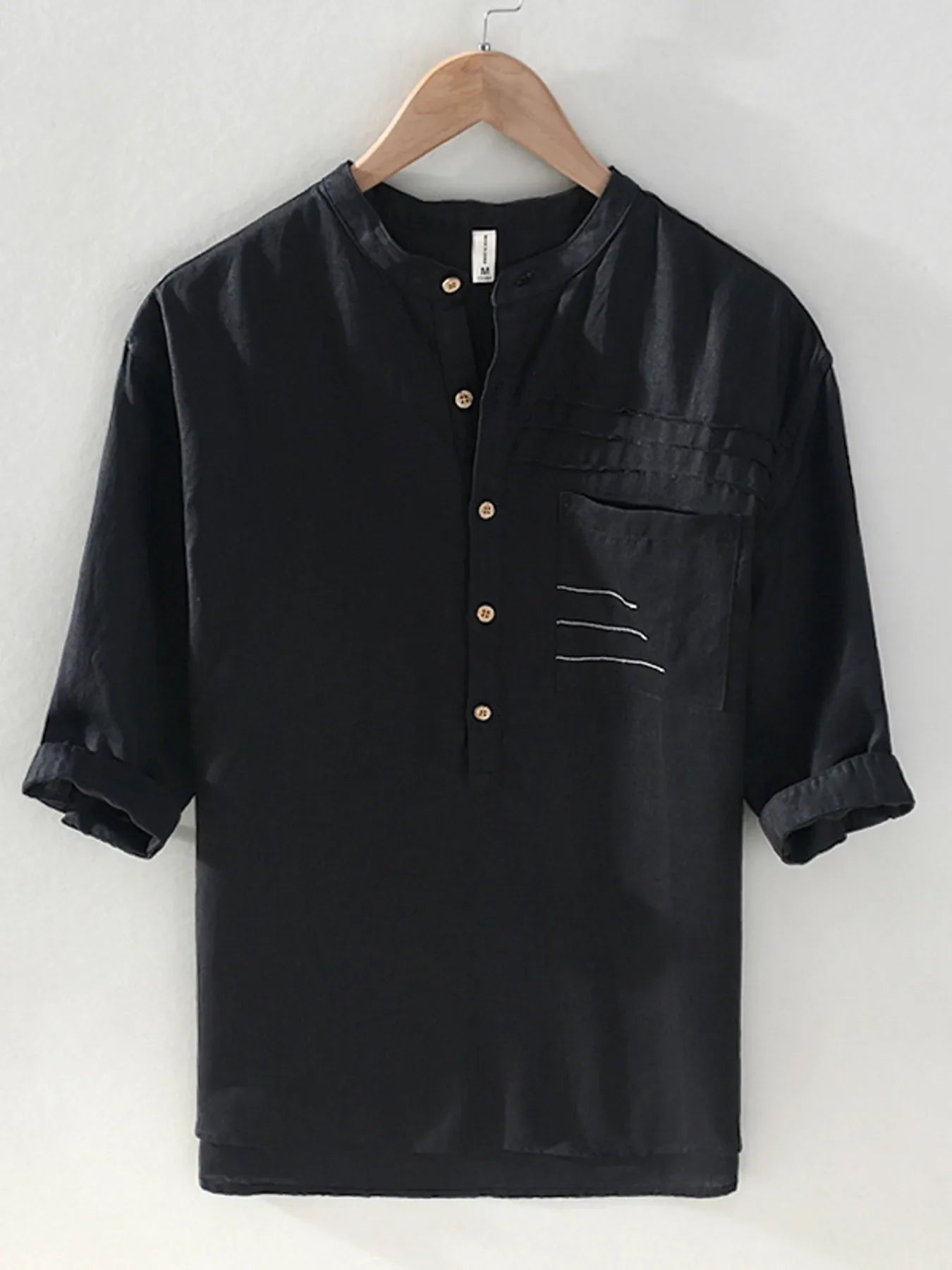 Men's Plus Size Button Detail Half Sleeve Shirt