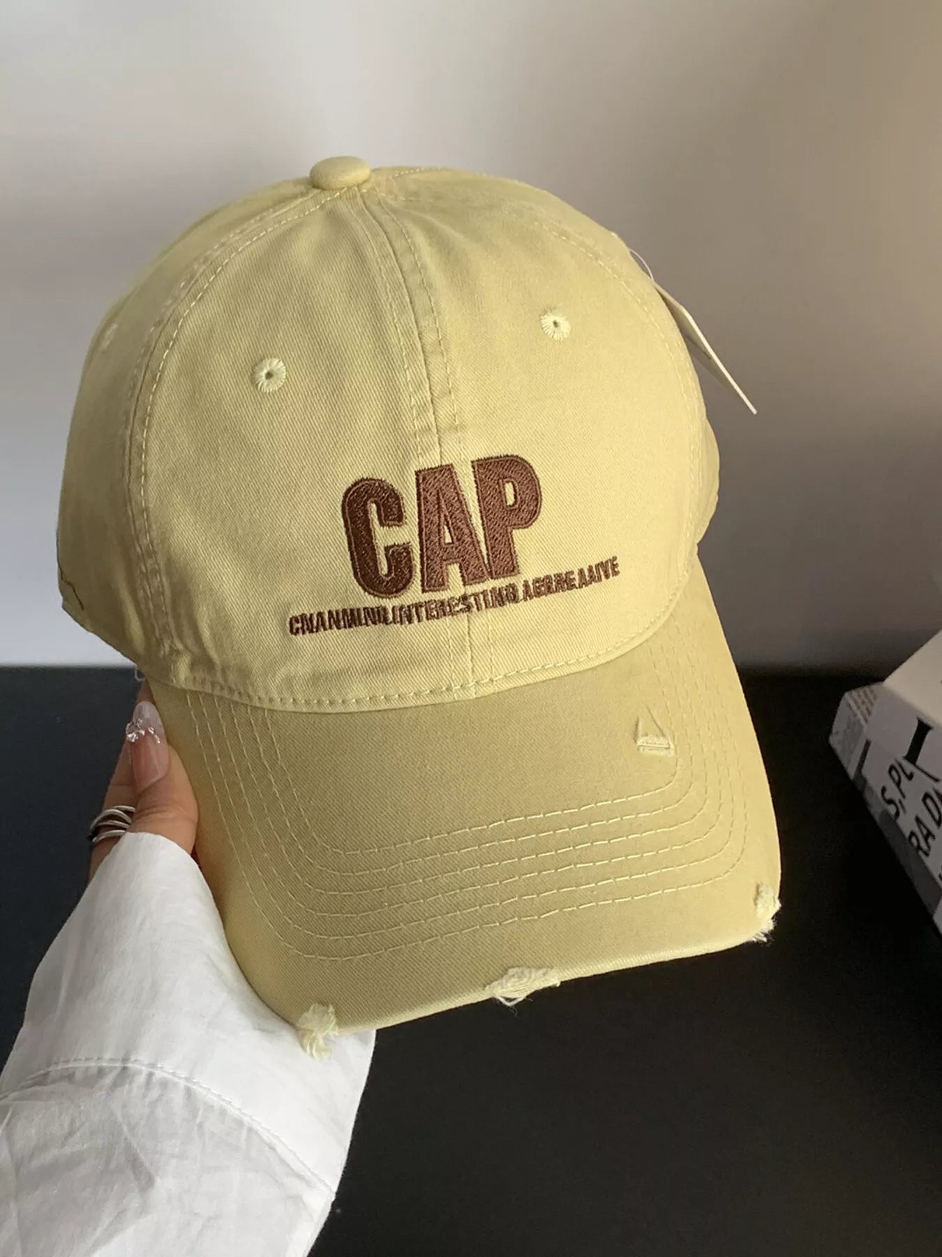 Embroidered Distressed Baseball Cap