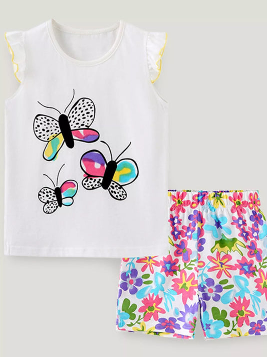 Children's Butterfly Print Summer Set