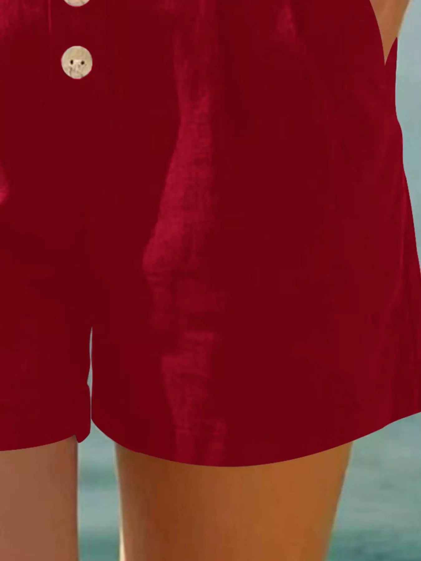 Button Fly High Waist Shorts