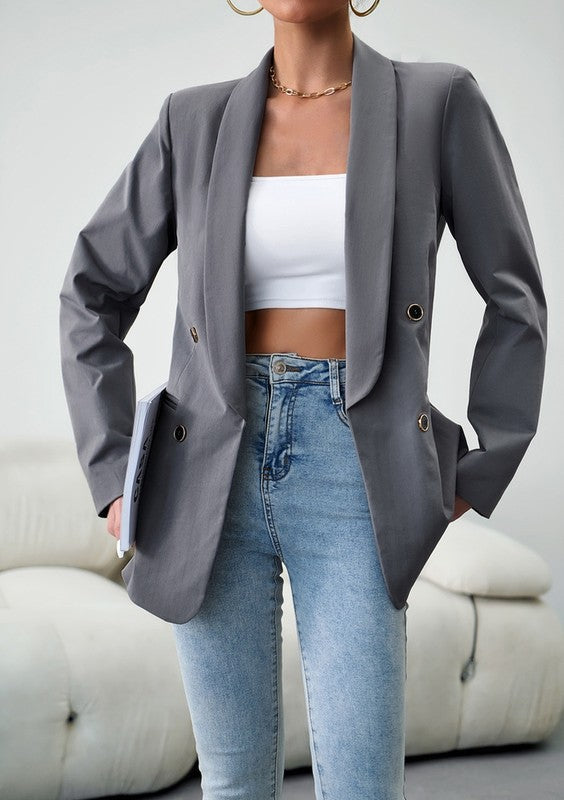 Womens Casual Blazers Open Front Long Sleeve Lapel