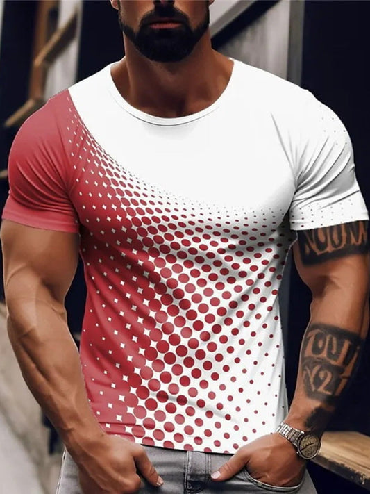 Men's Full Size Gradient Dot Print T-Shirt Plus Size