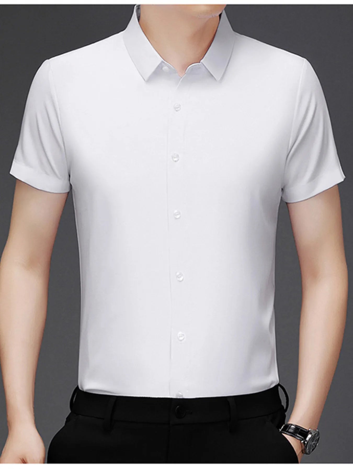 Men's Plus Size Button Up Short Sleeve Shirt