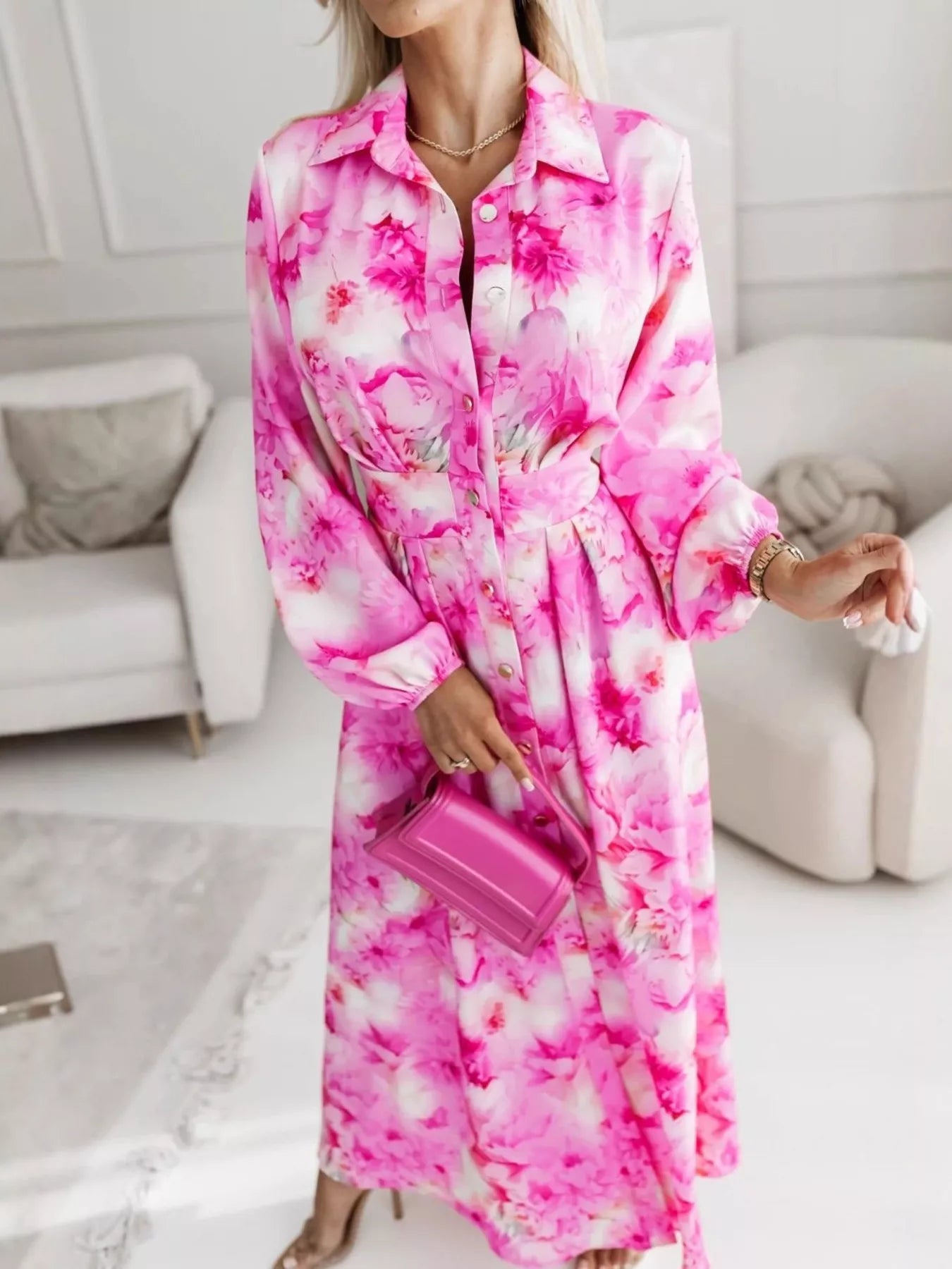 Long Sleeve Maxi Shirt Dress