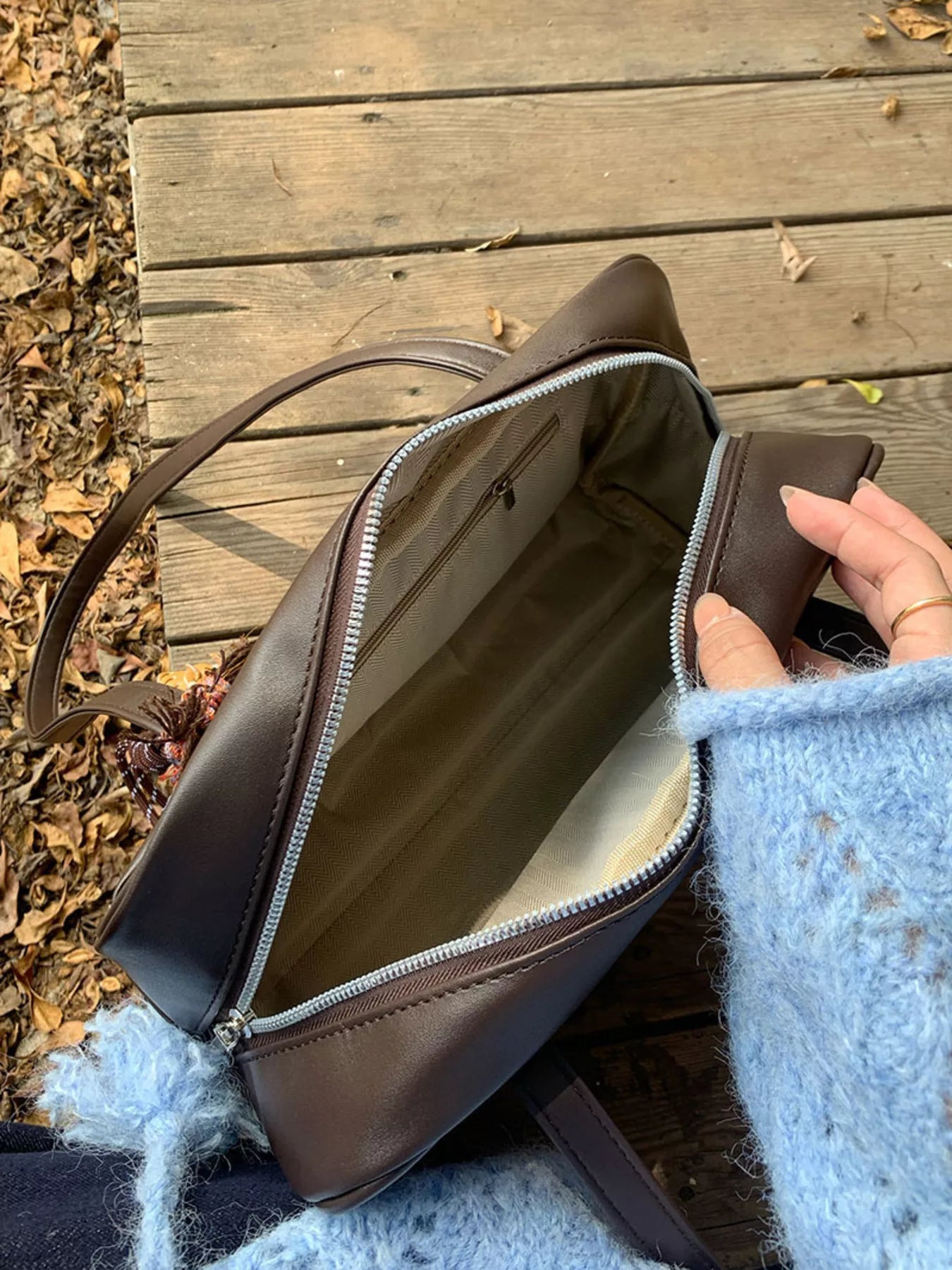 Classic Style Faux Leather Tote Bag