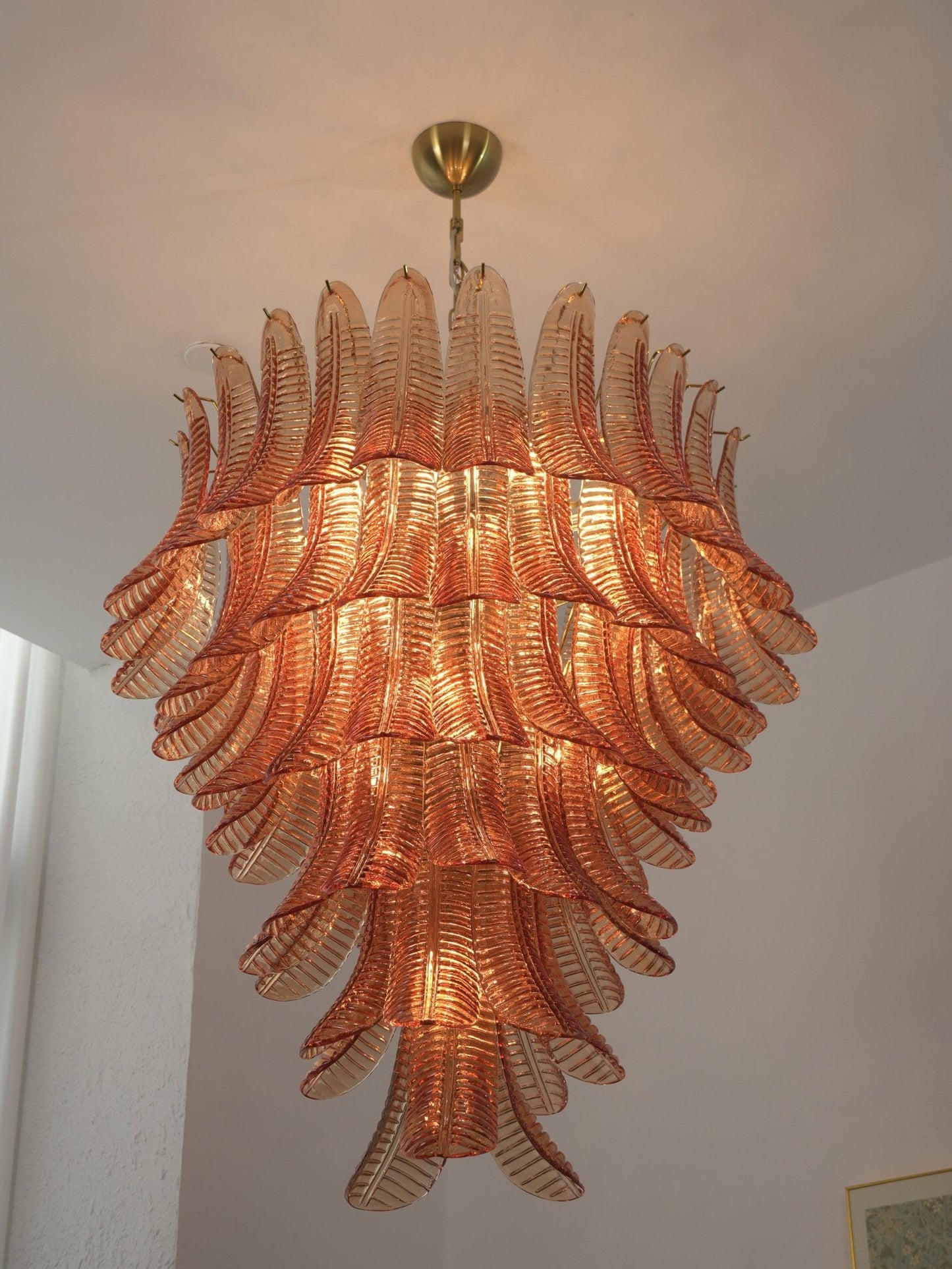 Amber Leaf Cascade Chandelier