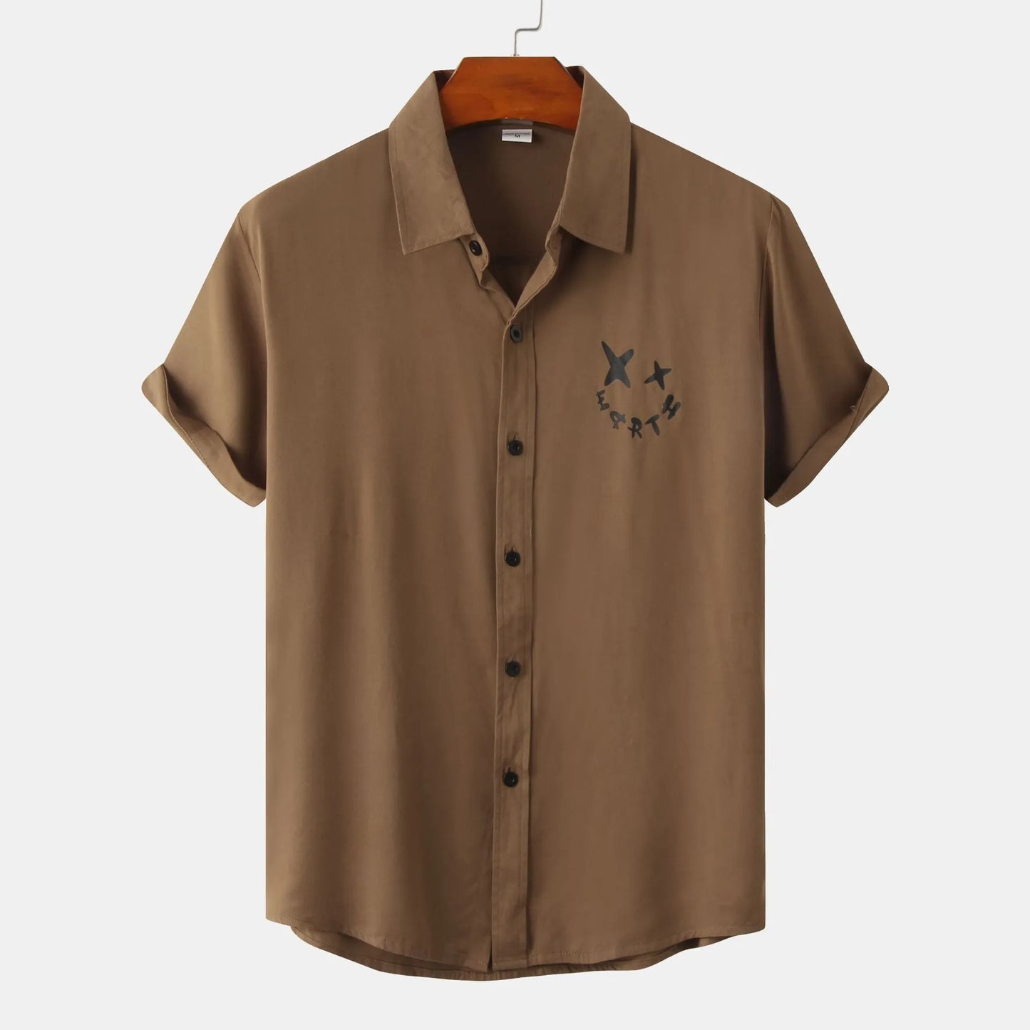 Men's Plus Size Casual Short Sleeve Button Down Shirt