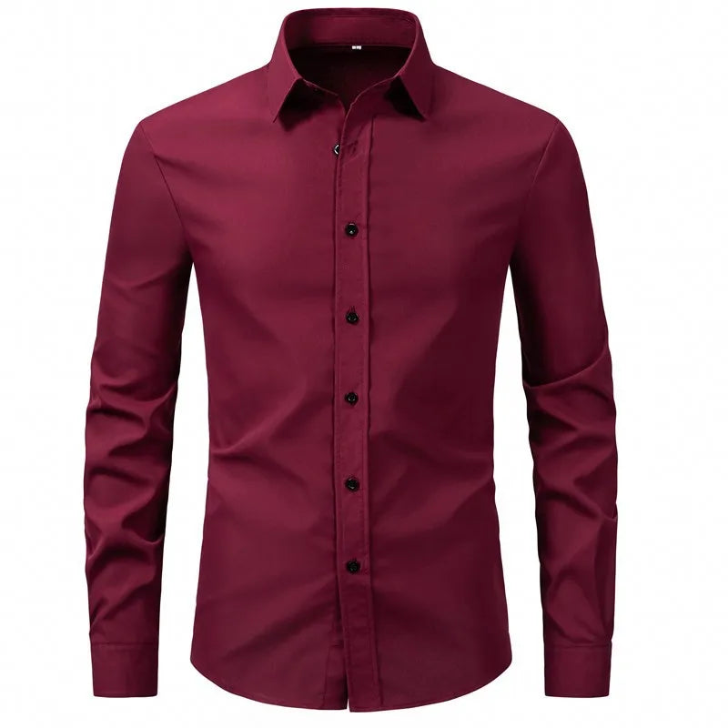 Men's Plus Size Button Up Long Sleeve Shirt