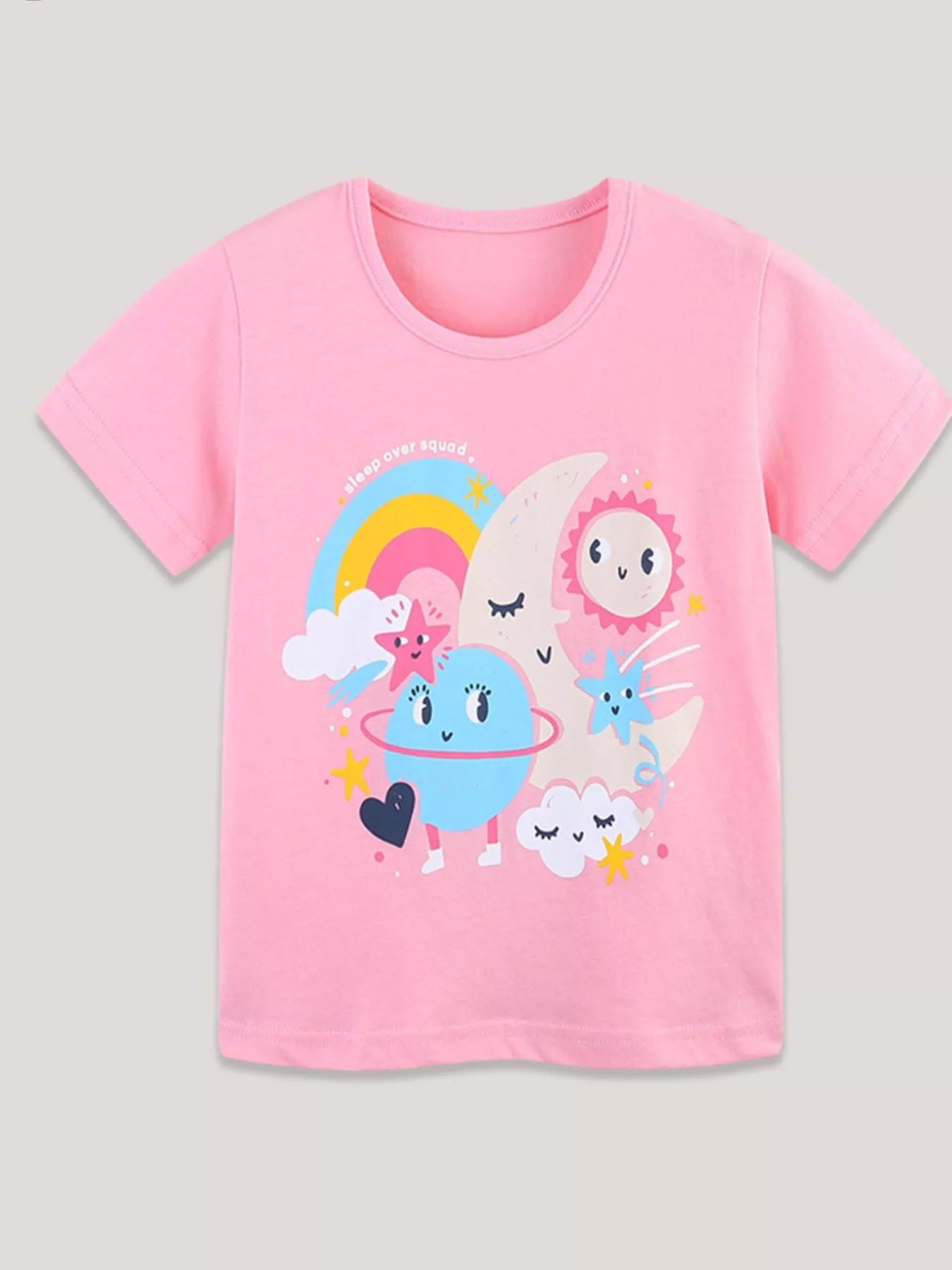 Children's Cartoon Planet Short Sleeve T-Shirt