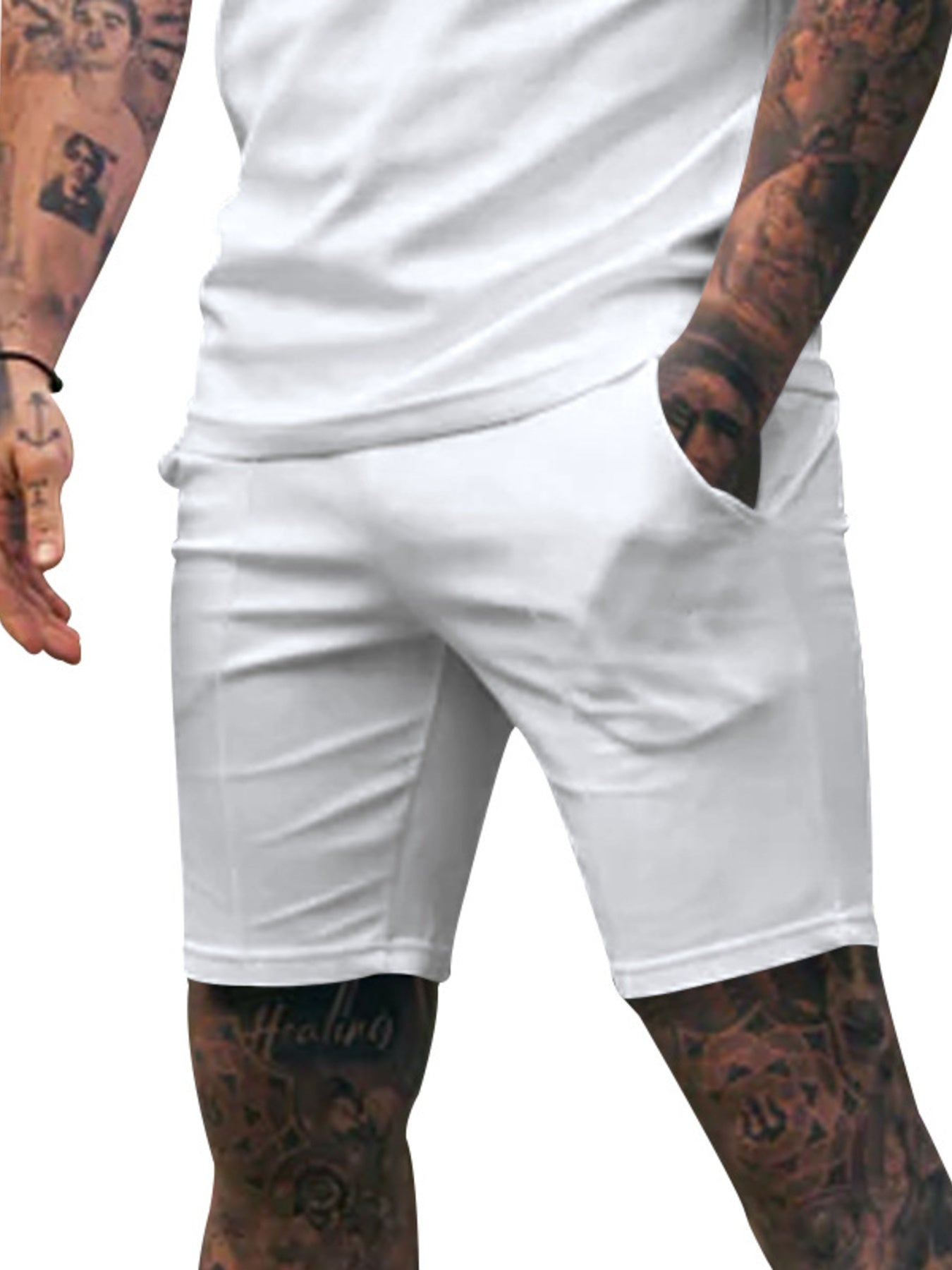 Men's Full Size Casual Drawstring Shorts Plus Size
