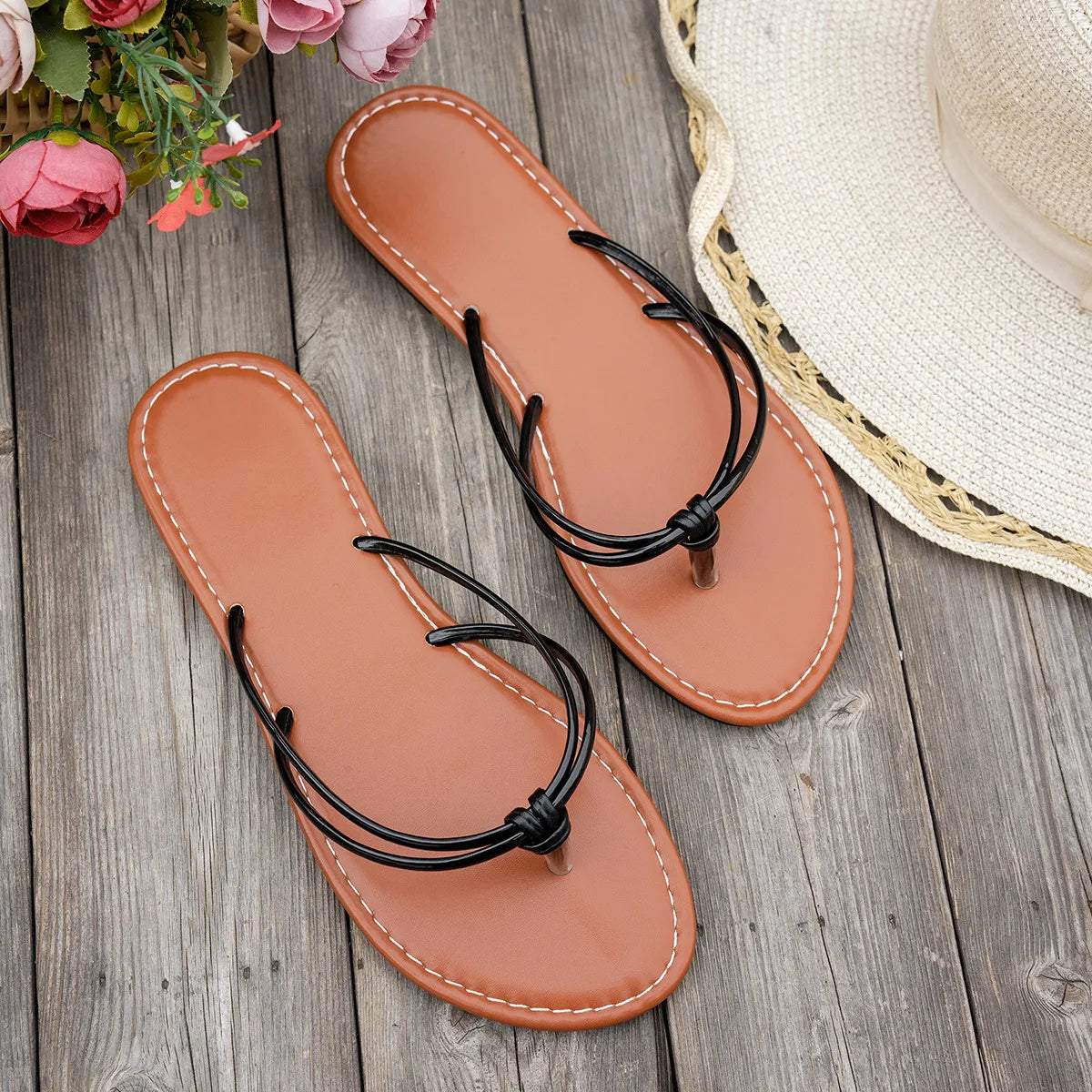 Toe Post Flats Sandals