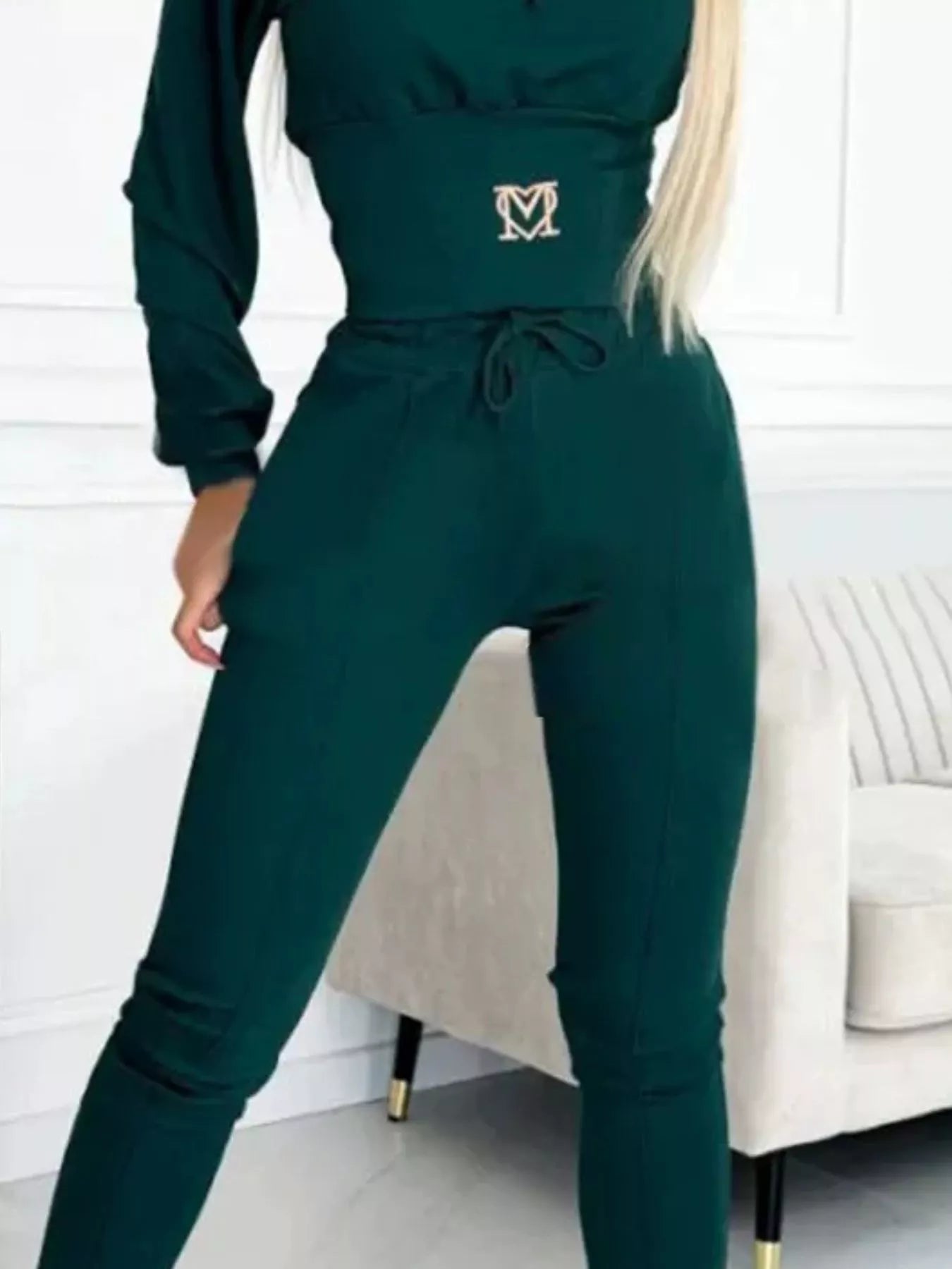 Full Size Drawstring Cropped Hoodie and Pants Set Plus Size