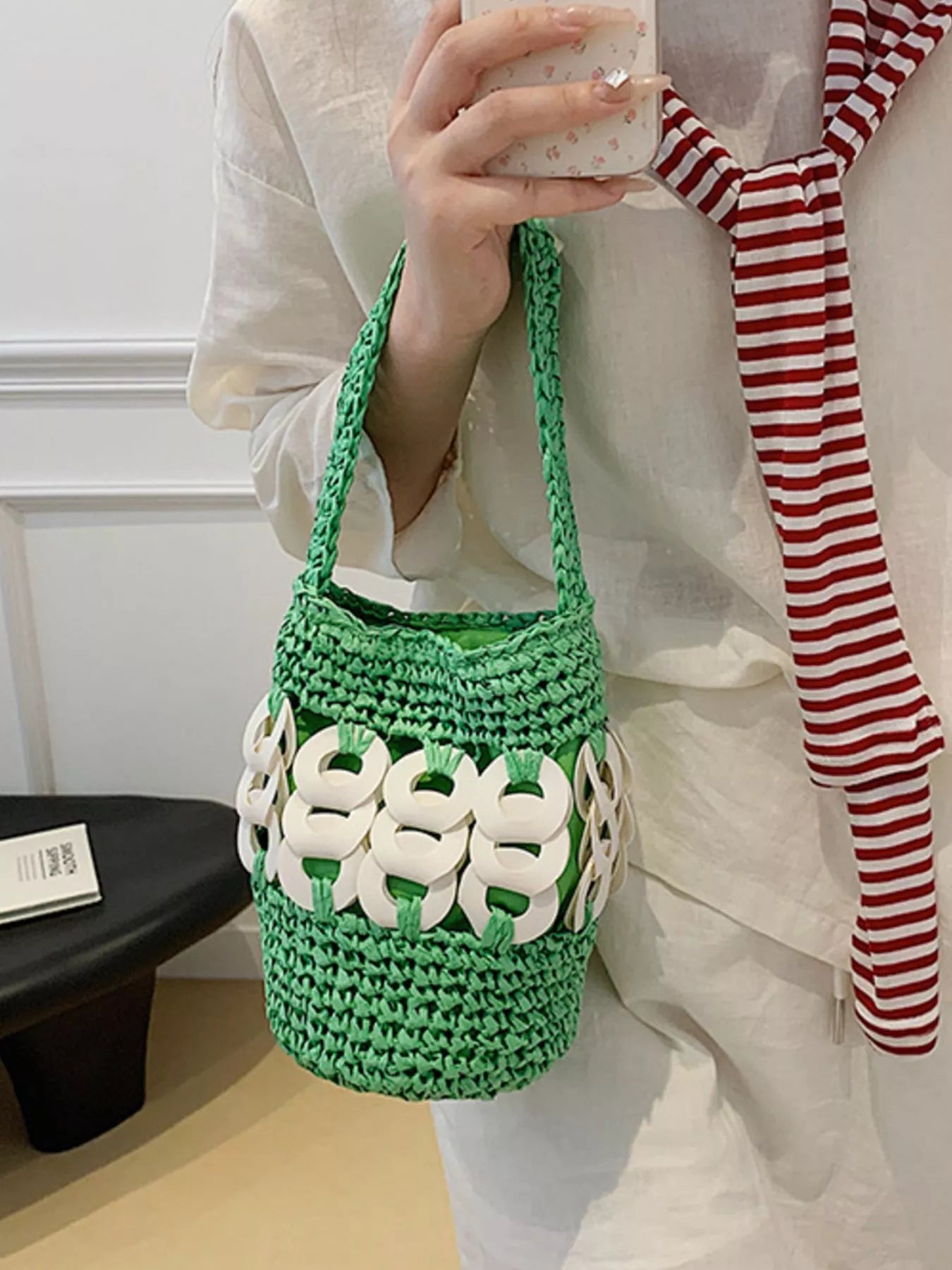 Woven Bucket Handbag