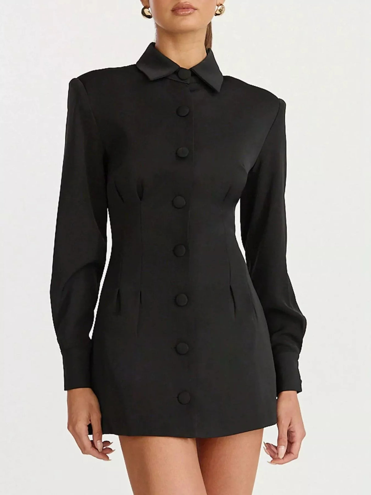 Corset-Style Button-Down Blazer Dress