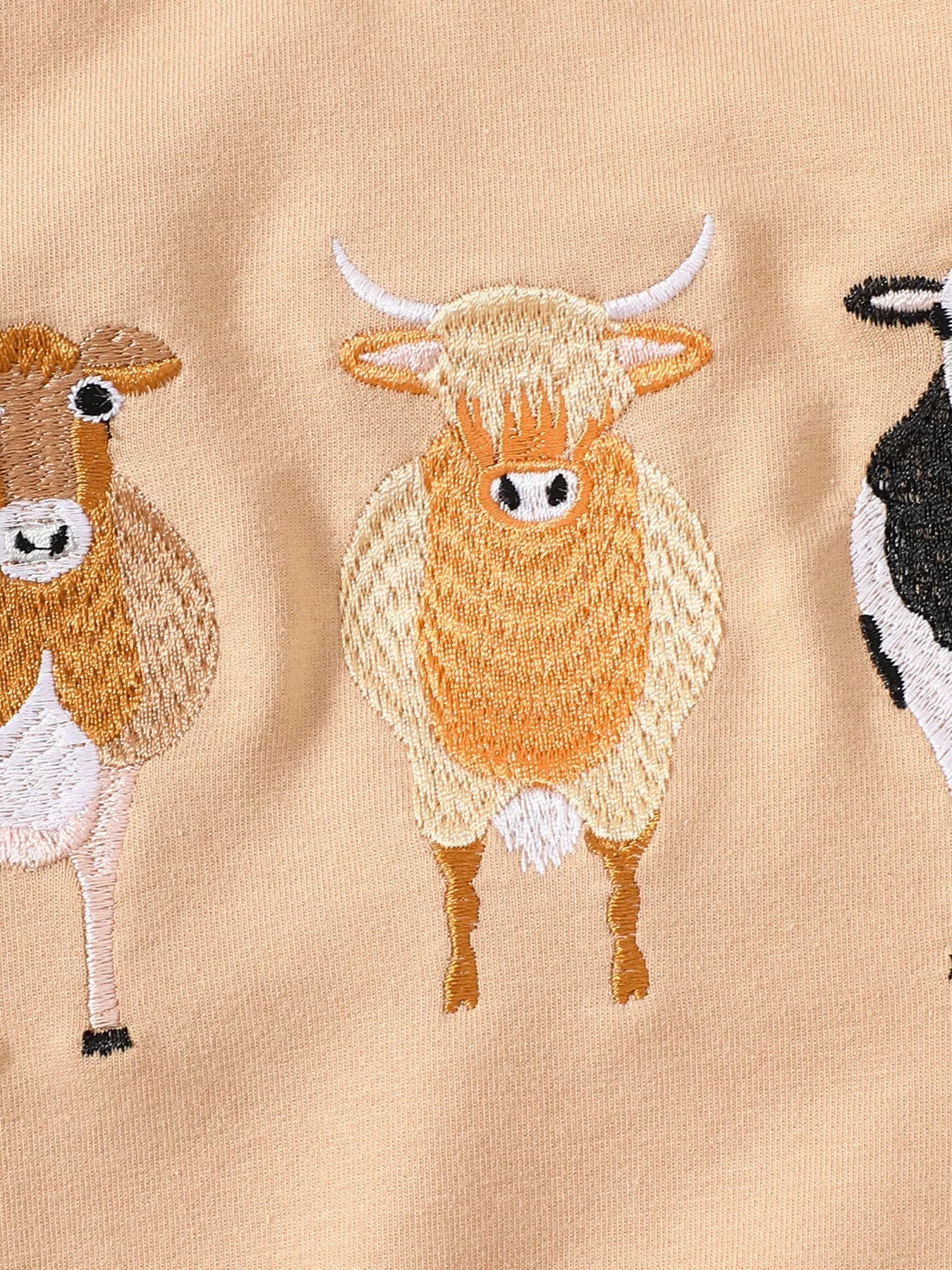 Children's Farm Animal Embroidered Top and Pants Set