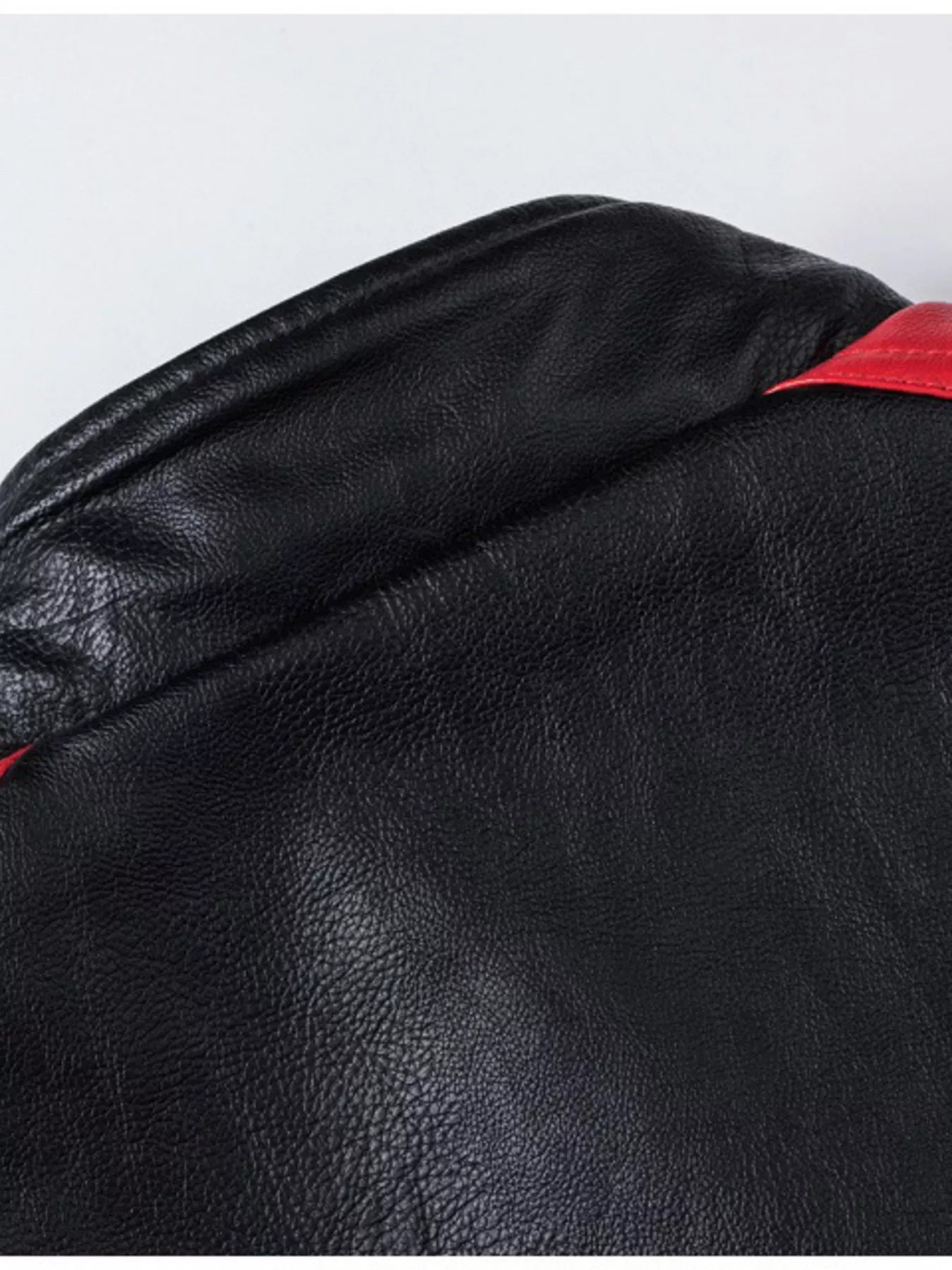 Men's Plus Size Two-Tone Slim Fit Motorcycle Leather Jacket