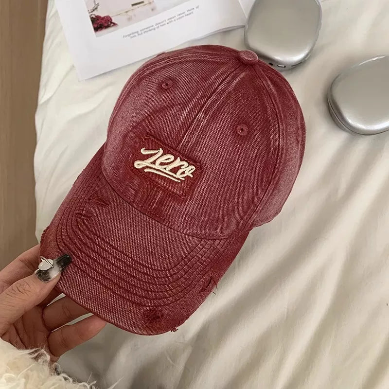 Distressed Washed Cotton Baseball Cap