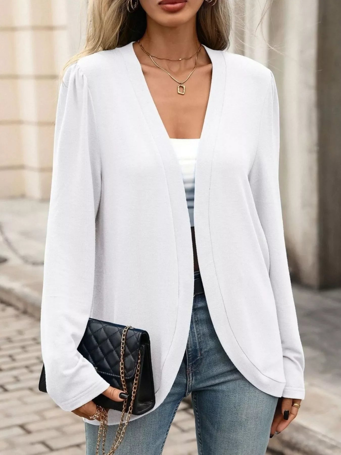 Open Front Long Sleeve Cardigan