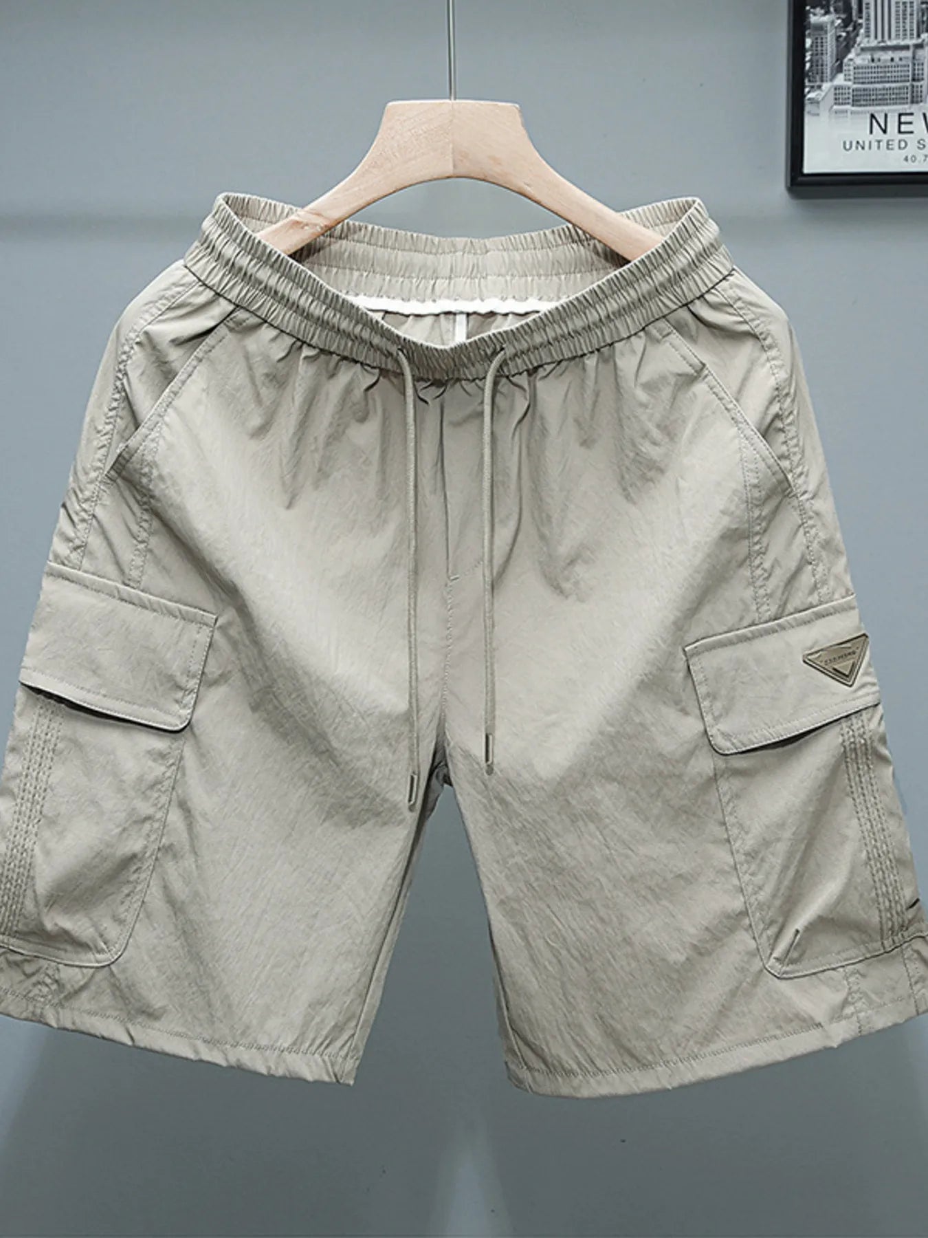 Men's Plus Size Drawstring Cargo Shorts