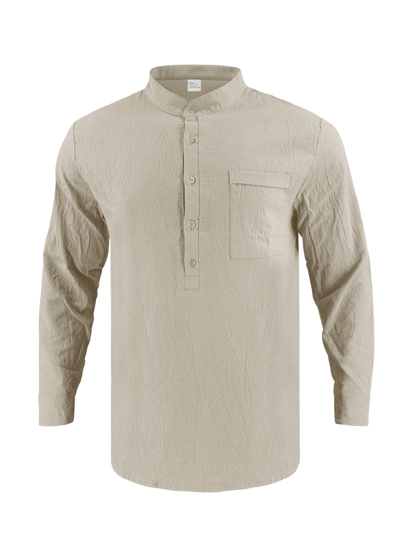 Men's Full Size Button Detail Long Sleeve Shirt Plus Size