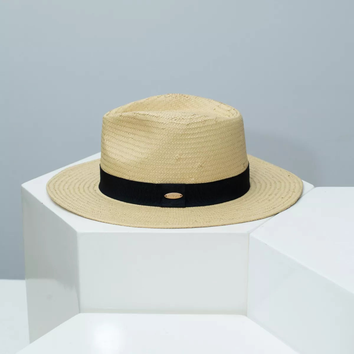 Straw Boater Hat with Ribbon