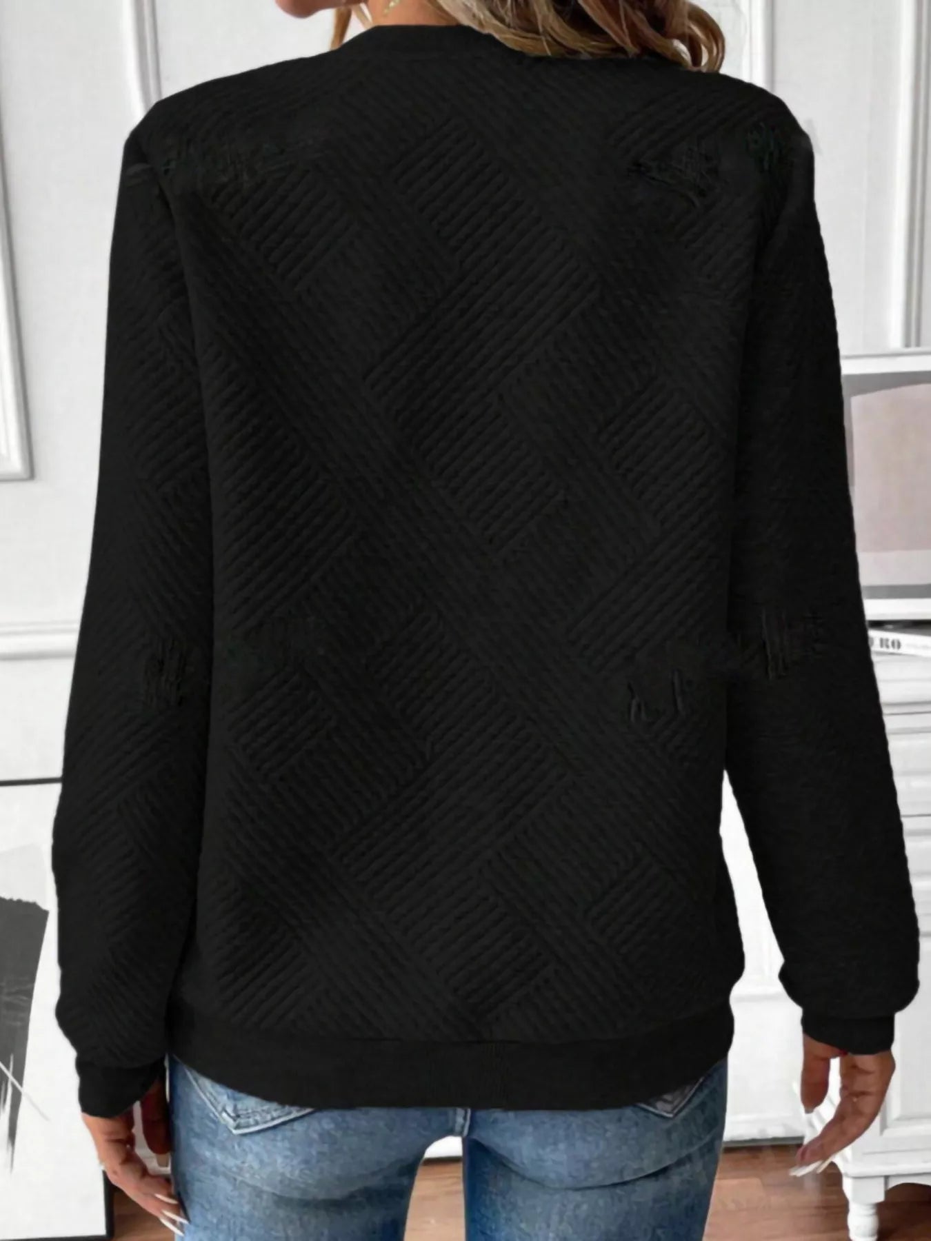 Textured Quarter-Zip Sweatshirt