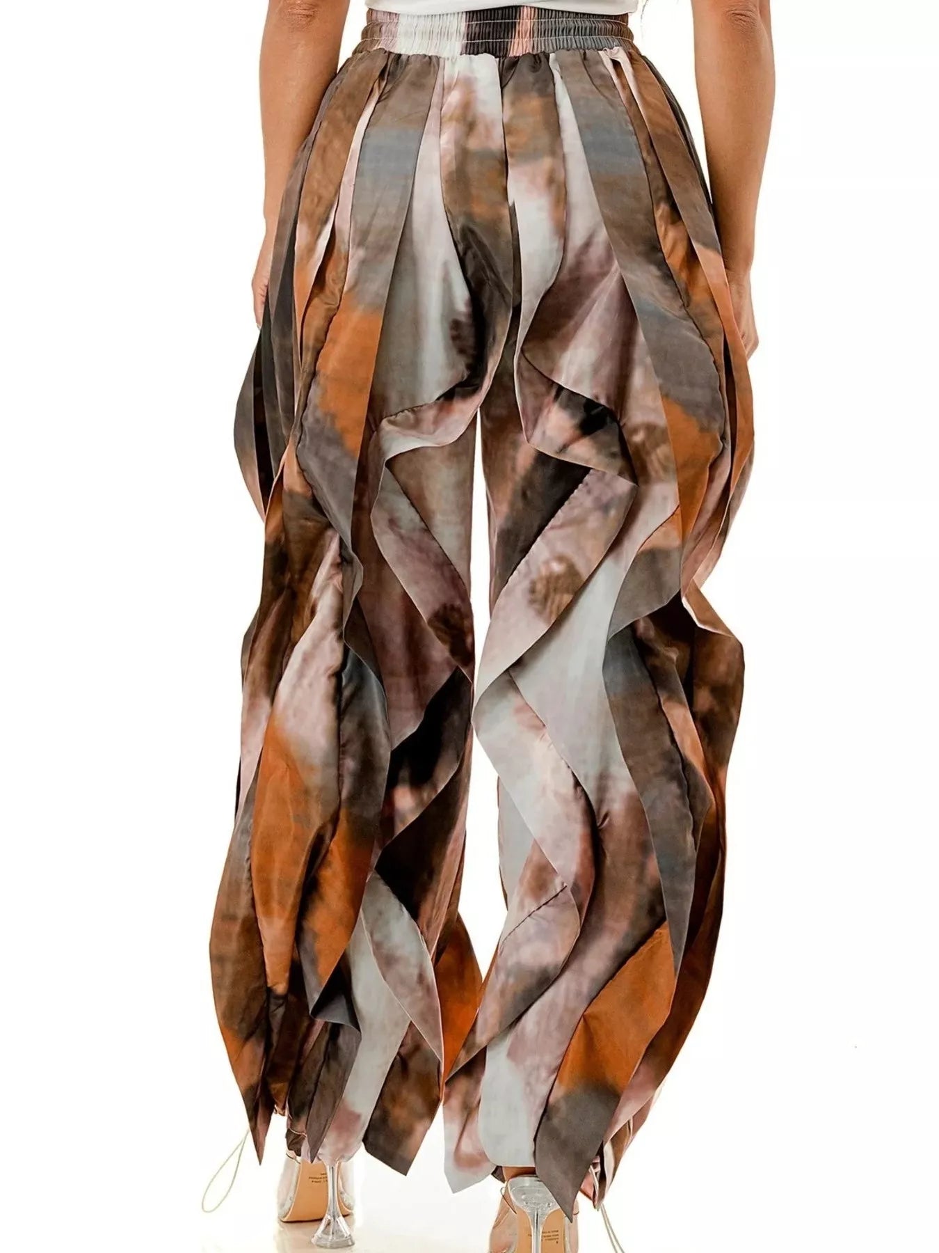 Printed Cargo Pants with Drawstring Waist