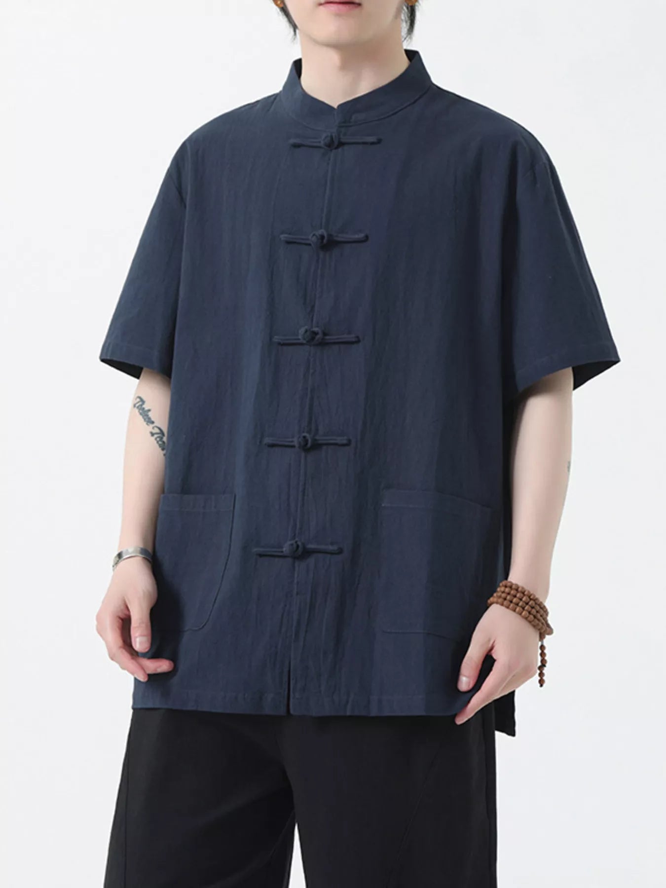 Men's Plus Size Chinese Style Short-Sleeve Shirt