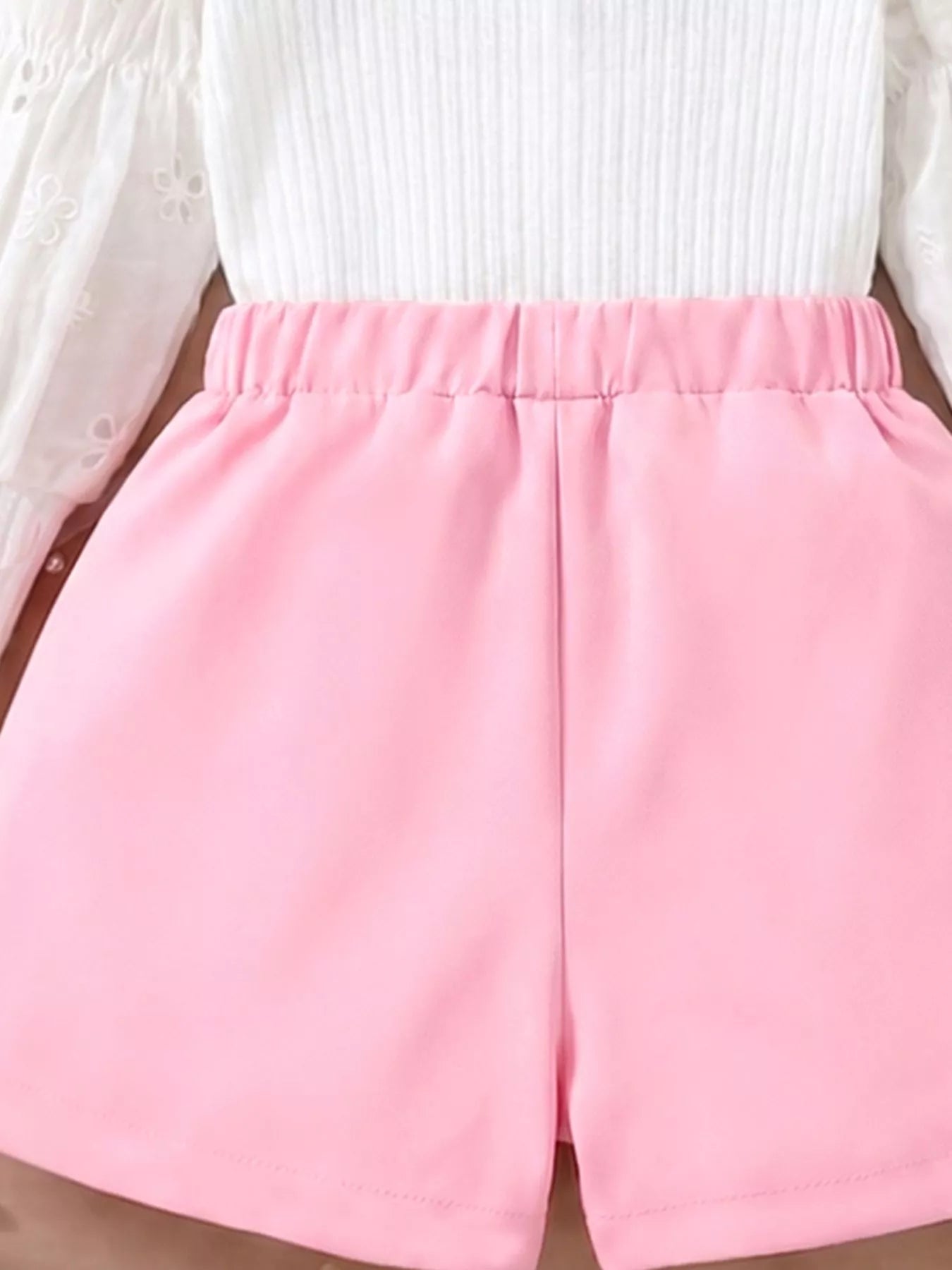 Children's Ribbed Knit Top and Shorts Set