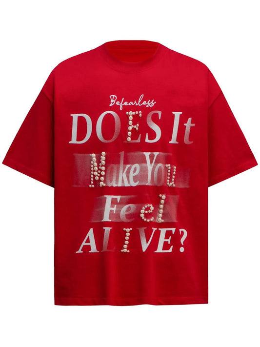 Men's Letter Round Neck Short Sleeve T-Shirt