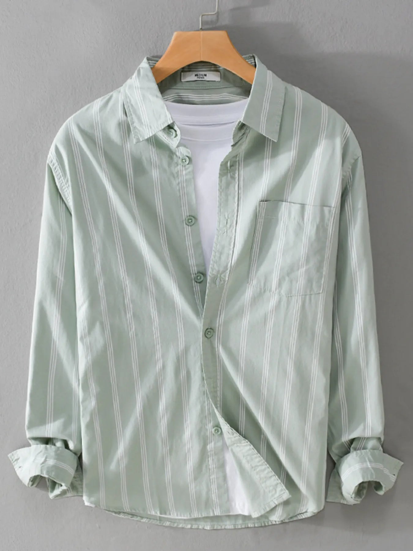 Men's Plus Size Striped Button-Down Shirt