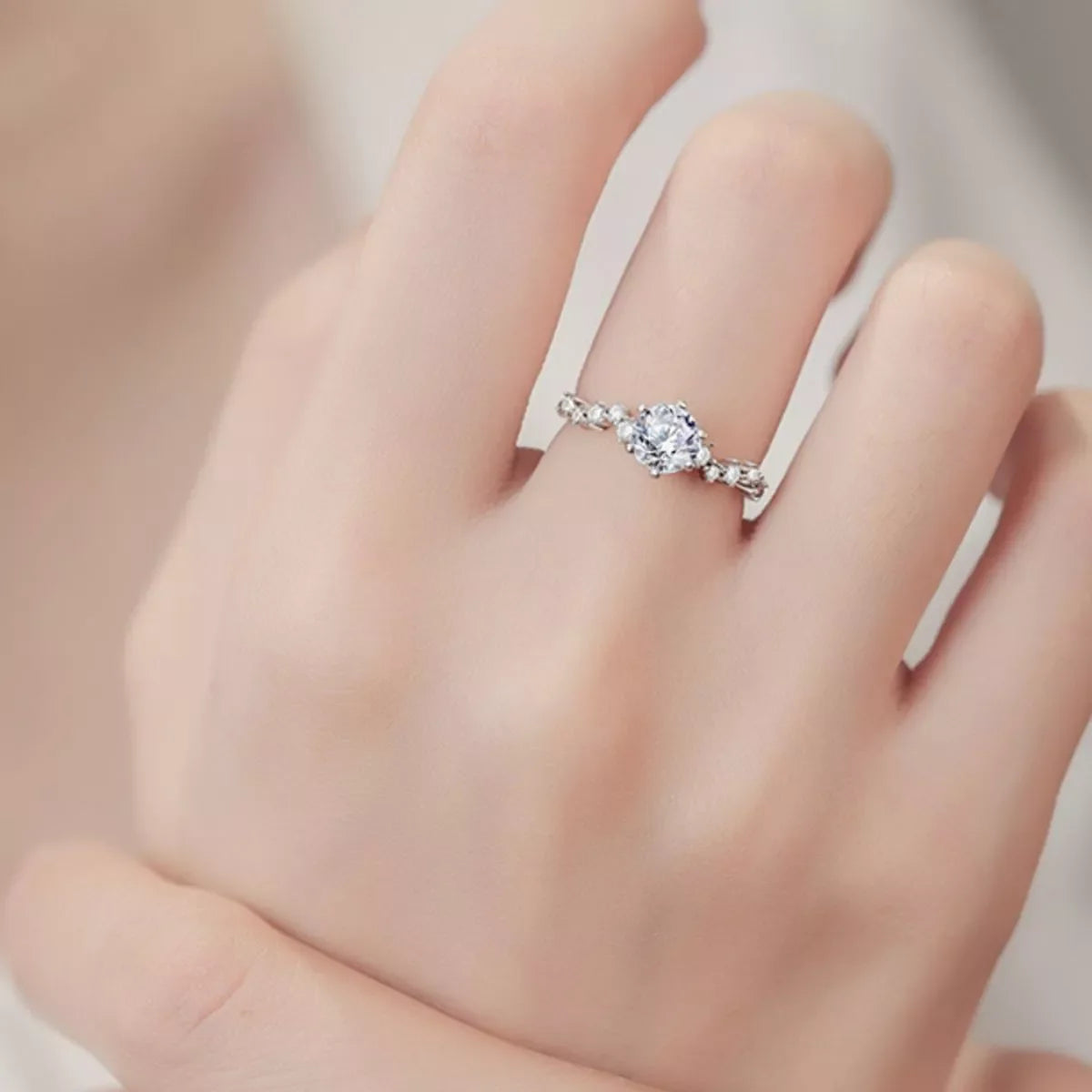 1 Carat 925 Sterling Silver Moissanite Ring