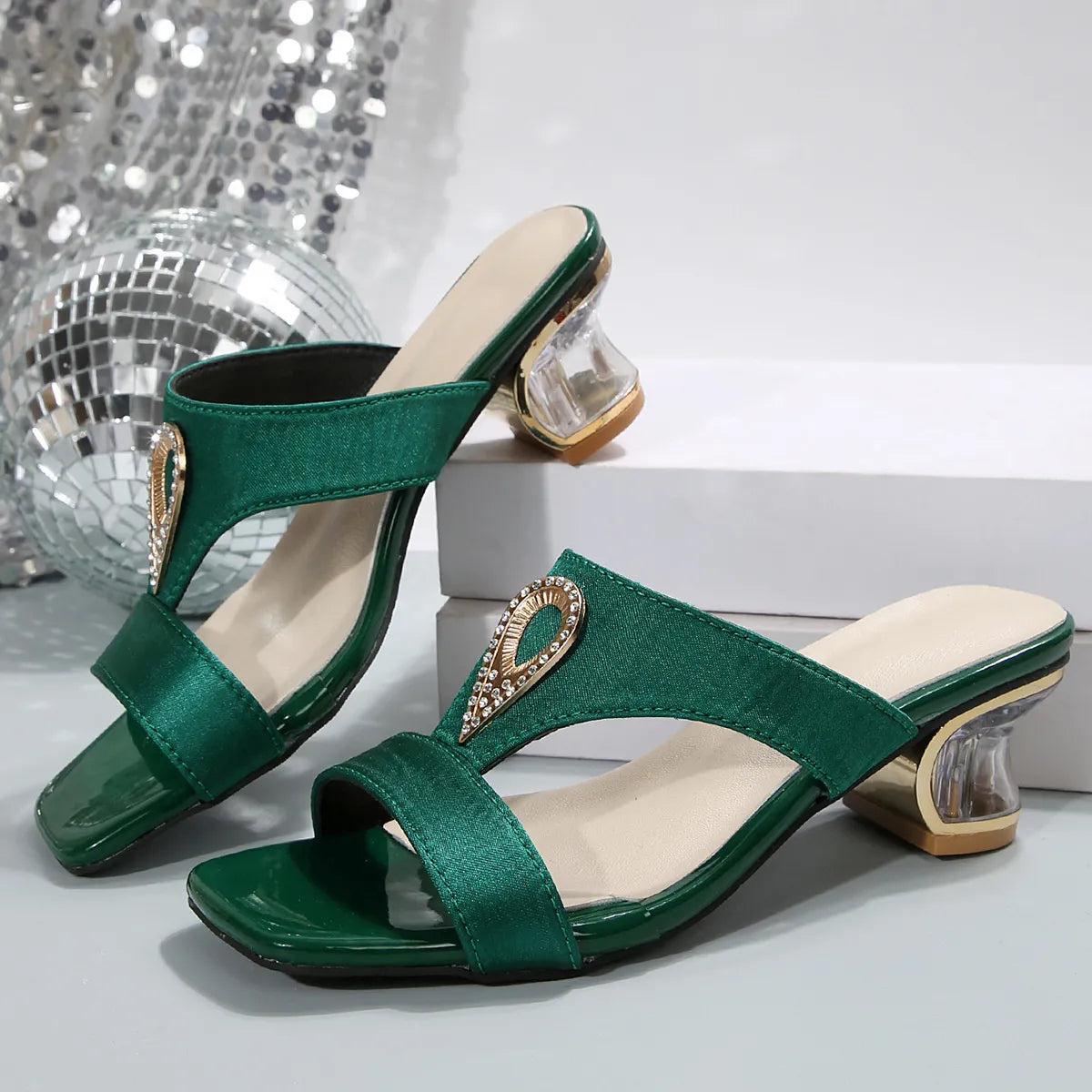 Open Toe Block Heels Sandals